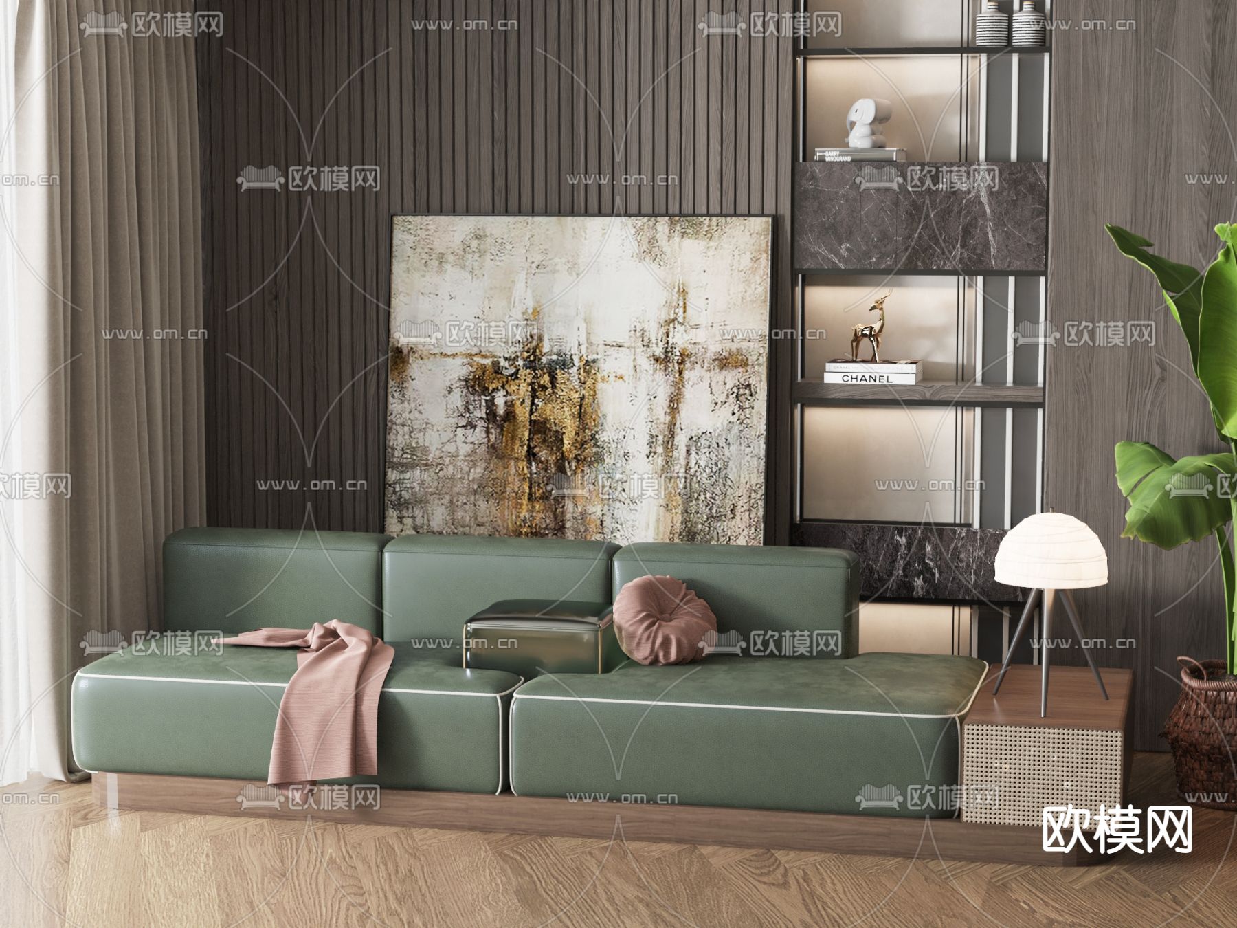 皮革沙发 软体沙发3d模型下载