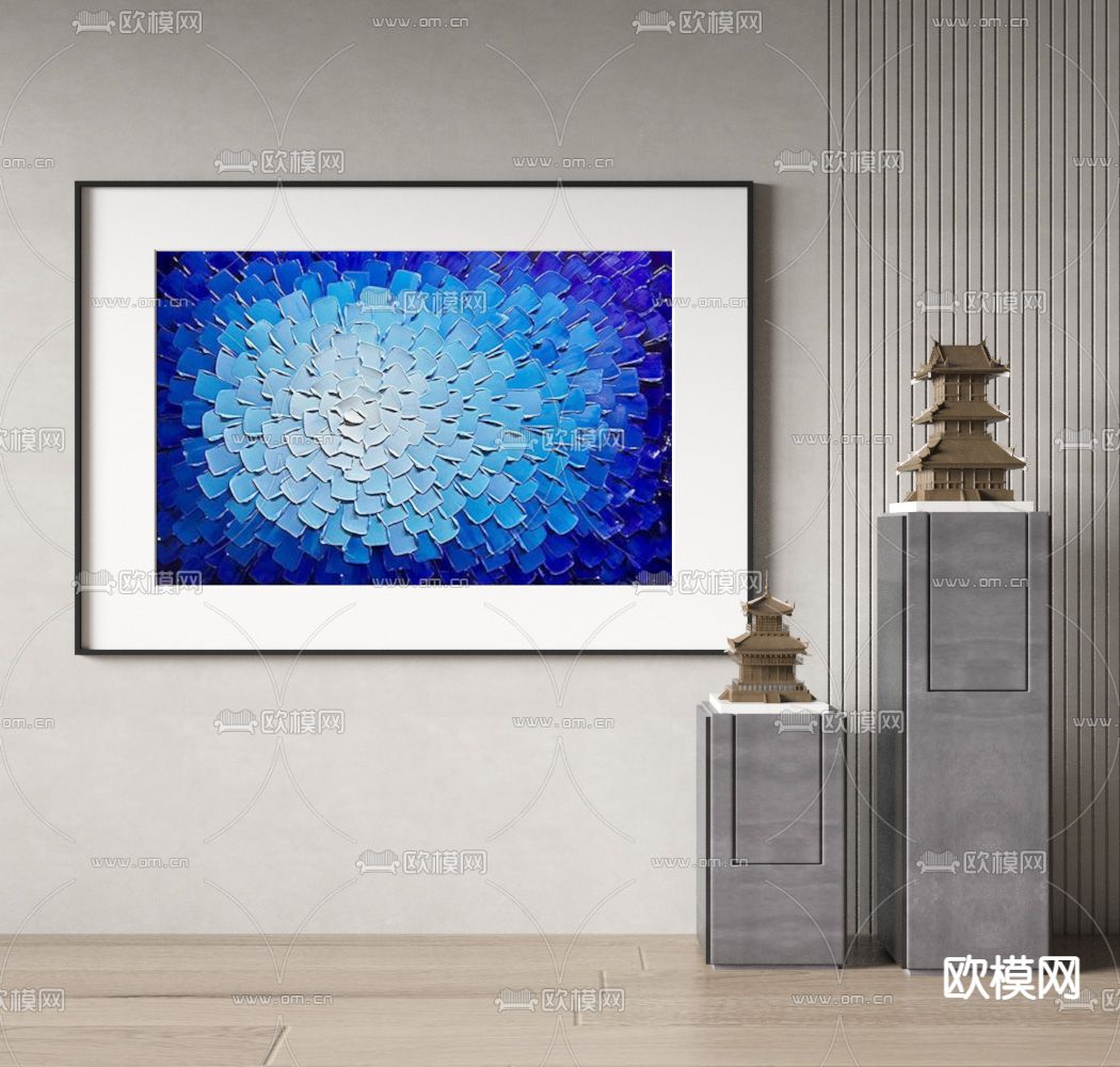 北欧装饰画 抽象画 挂画3d模型下载
