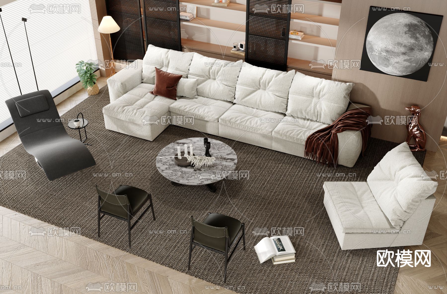 Minotti 组合沙发su模型下载（渲染图1）