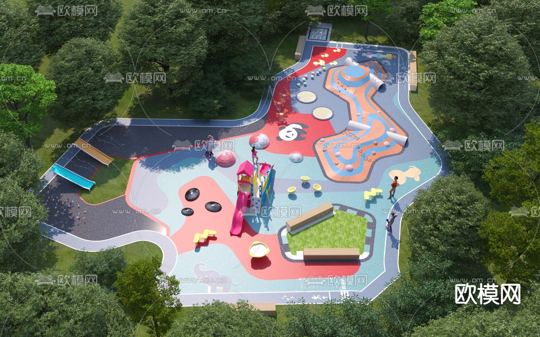 儿童游乐区3d模型下载