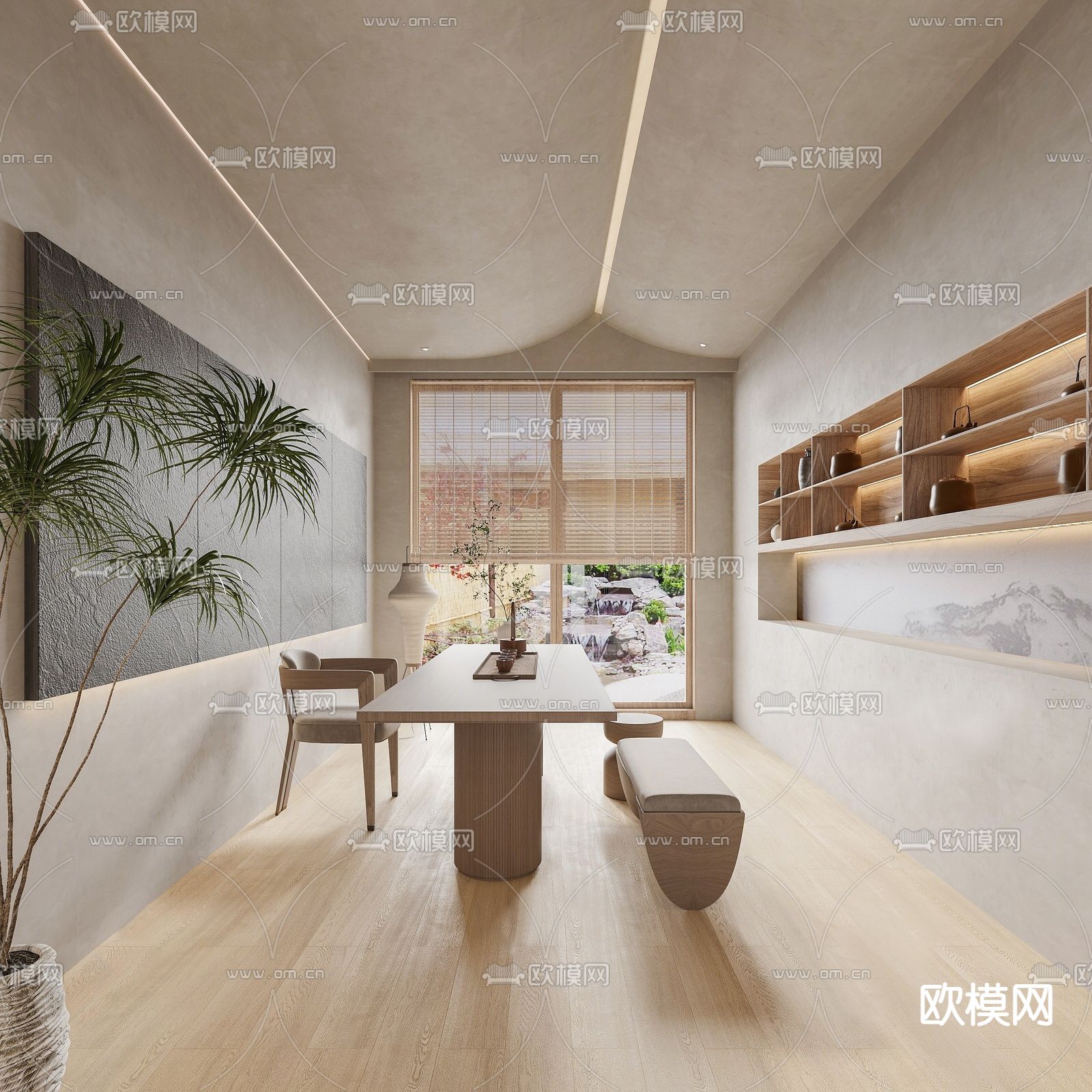 侘寂风茶室su模型下载_ID14030176_sketchup模型下载-欧模网