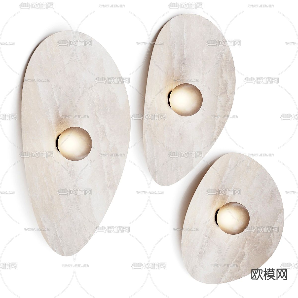 Flos 圆形壁灯3d模型下载