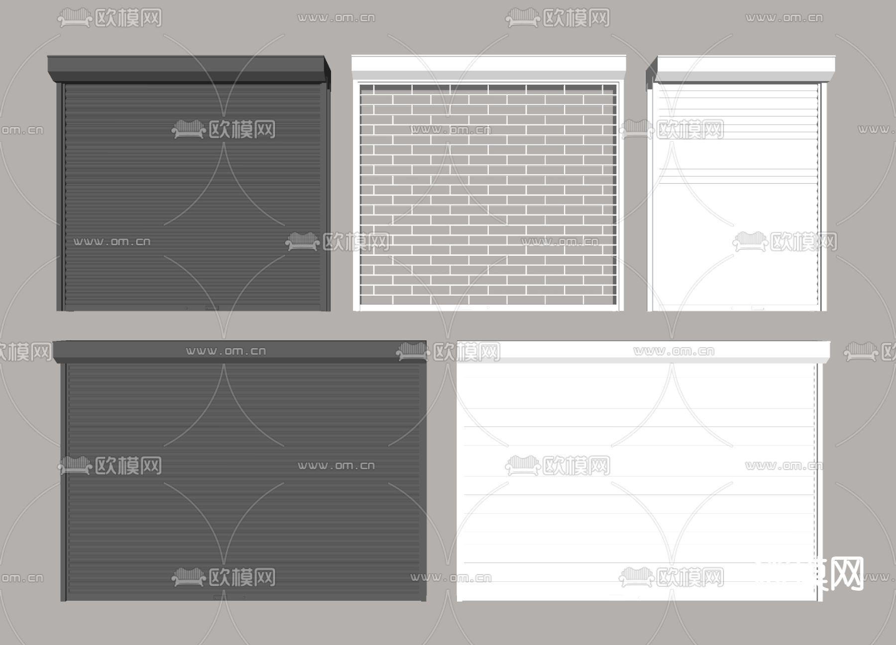 现代卷帘门 卷闸门su模型下载（渲染图2）