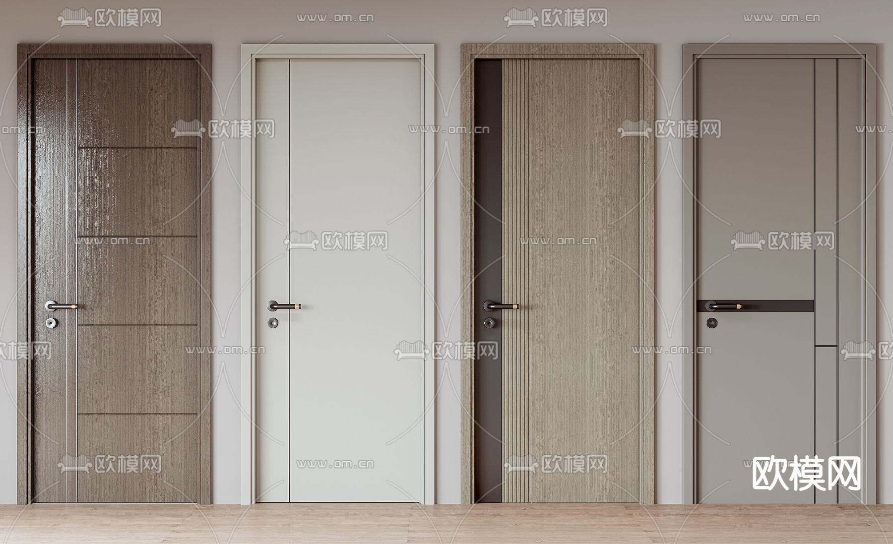 木门 房门 平开门 单开门3d模型下载