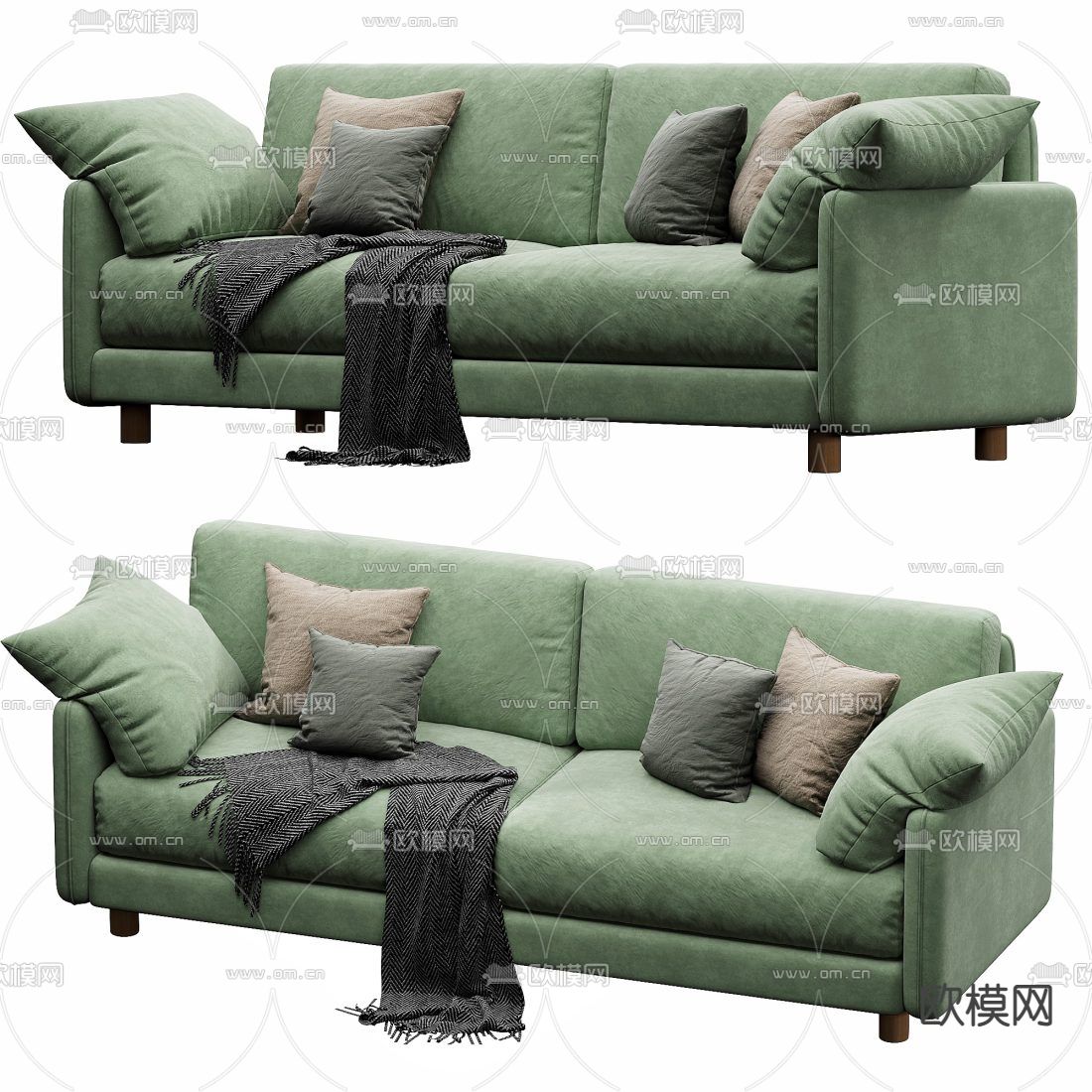 双人沙发3d模型下载（渲染图3）