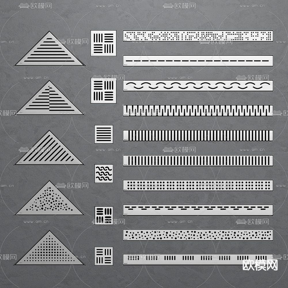 淋浴槽 排水槽 地漏su模型下载（渲染图1）