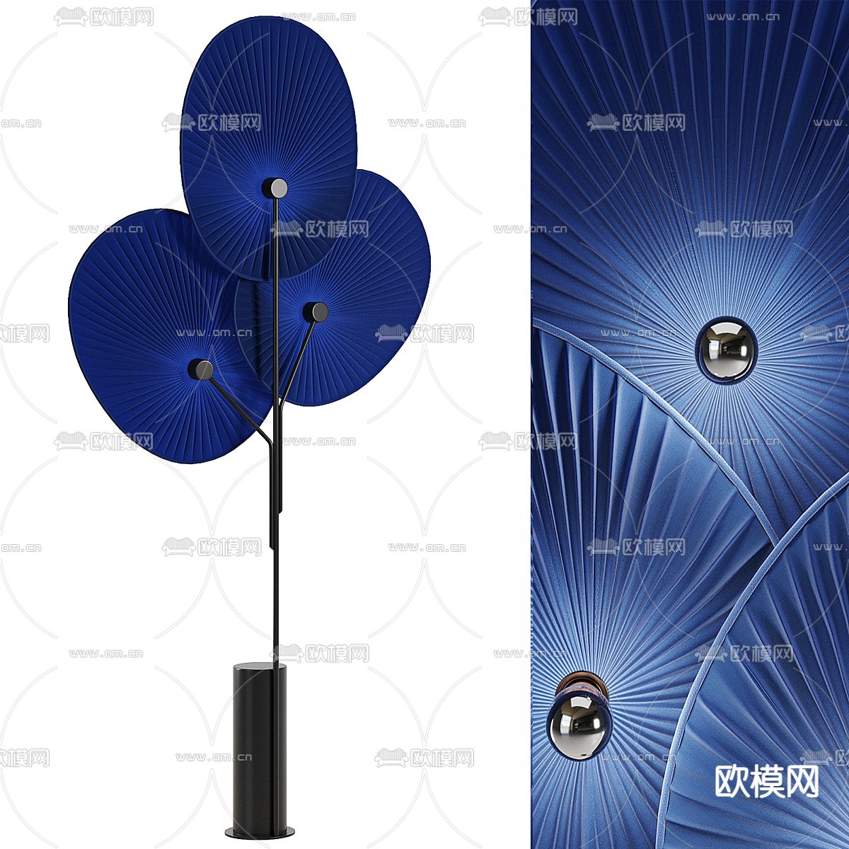 Roche Bobois 扇子落地灯3d模型下载（渲染图1）