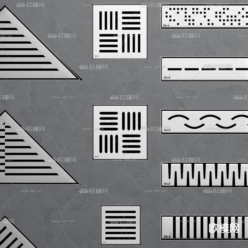 淋浴槽 排水槽 地漏su模型下载（渲染图2）