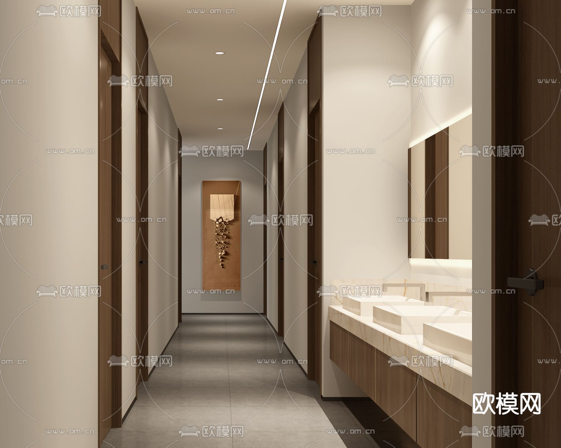 台球室大厅 走廊3d模型下载（渲染图6）