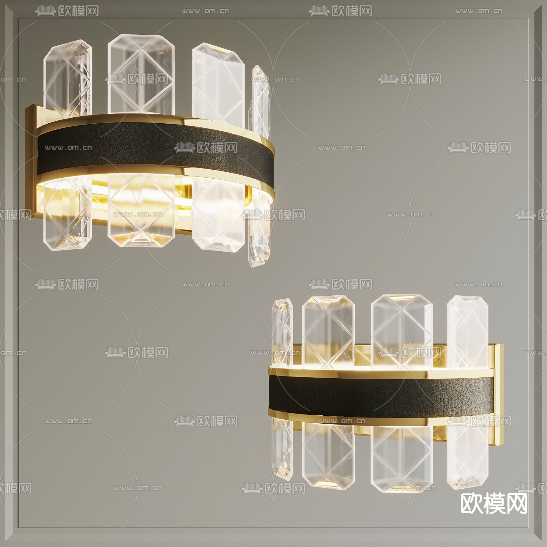 Aployt 轻奢壁灯su模型下载（渲染图1）