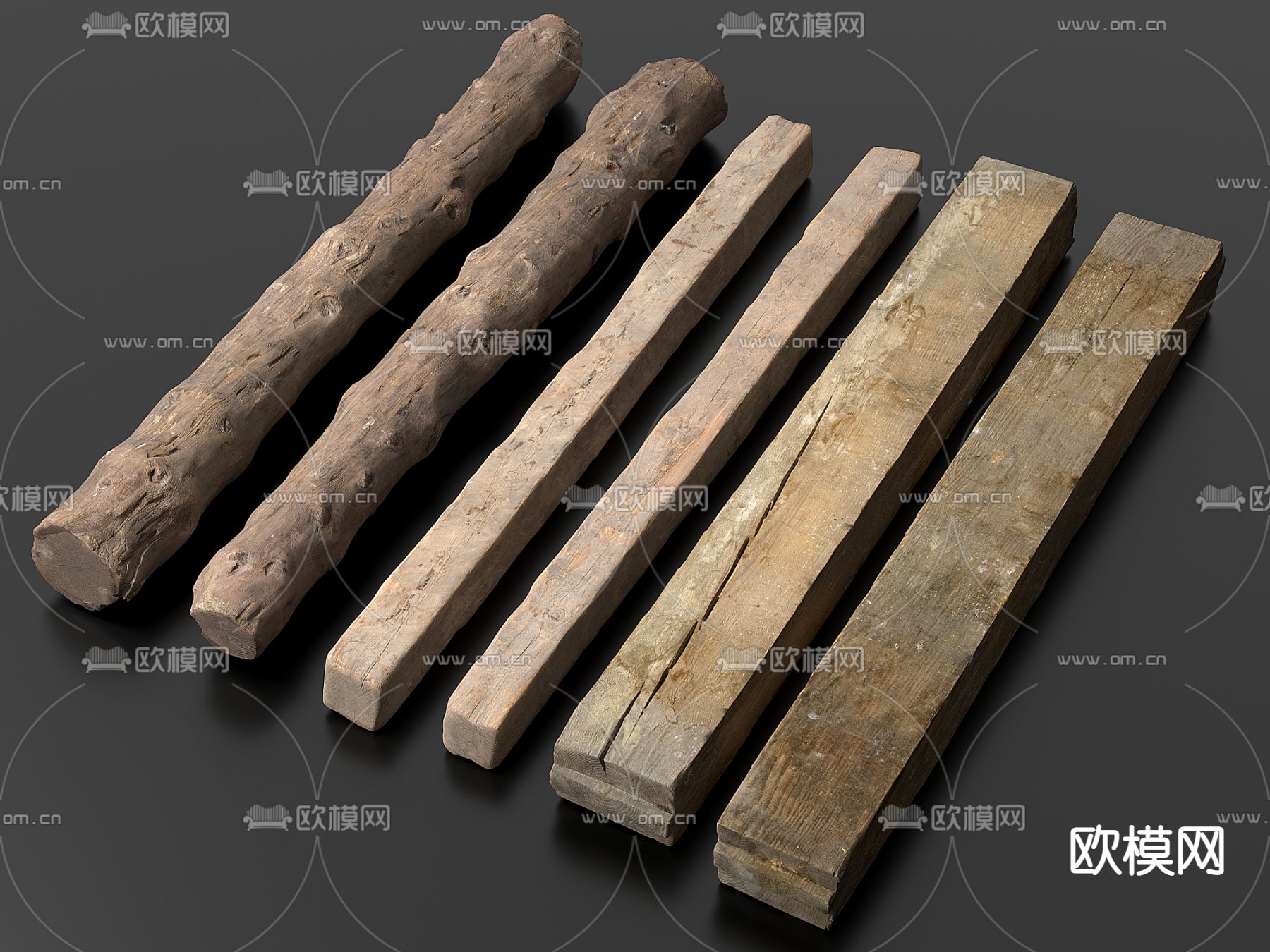木头 木梁 木材 木棍 朽木3d模型下载_ID14026947_3dmax免费模型-欧模网