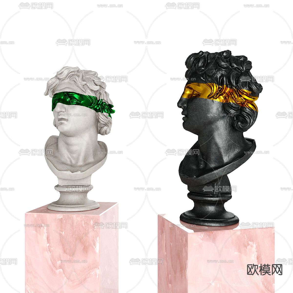 人物雕塑摆件3d模型下载（渲染图3）