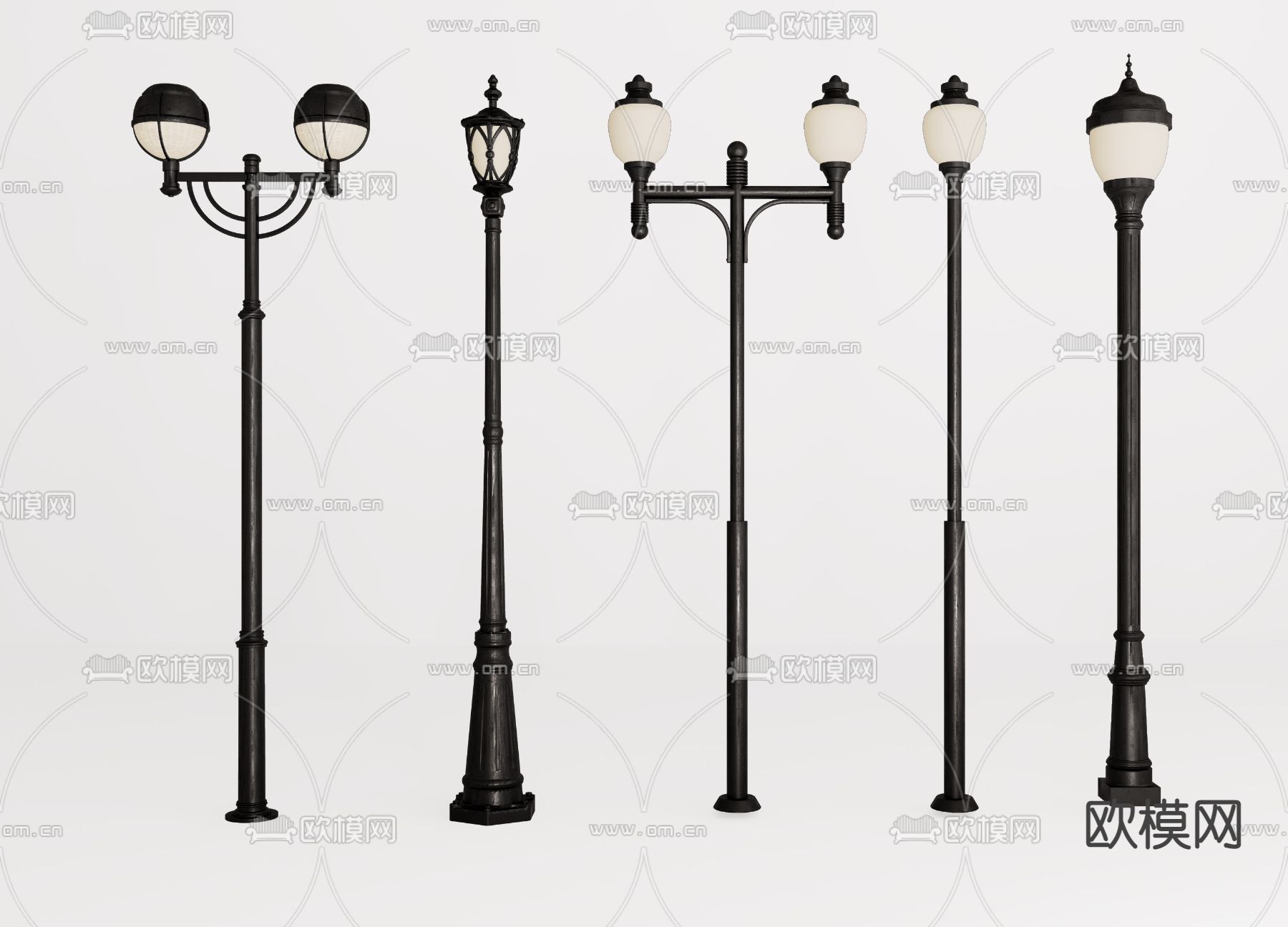 现代路灯 户外灯su模型下载（渲染图1）
