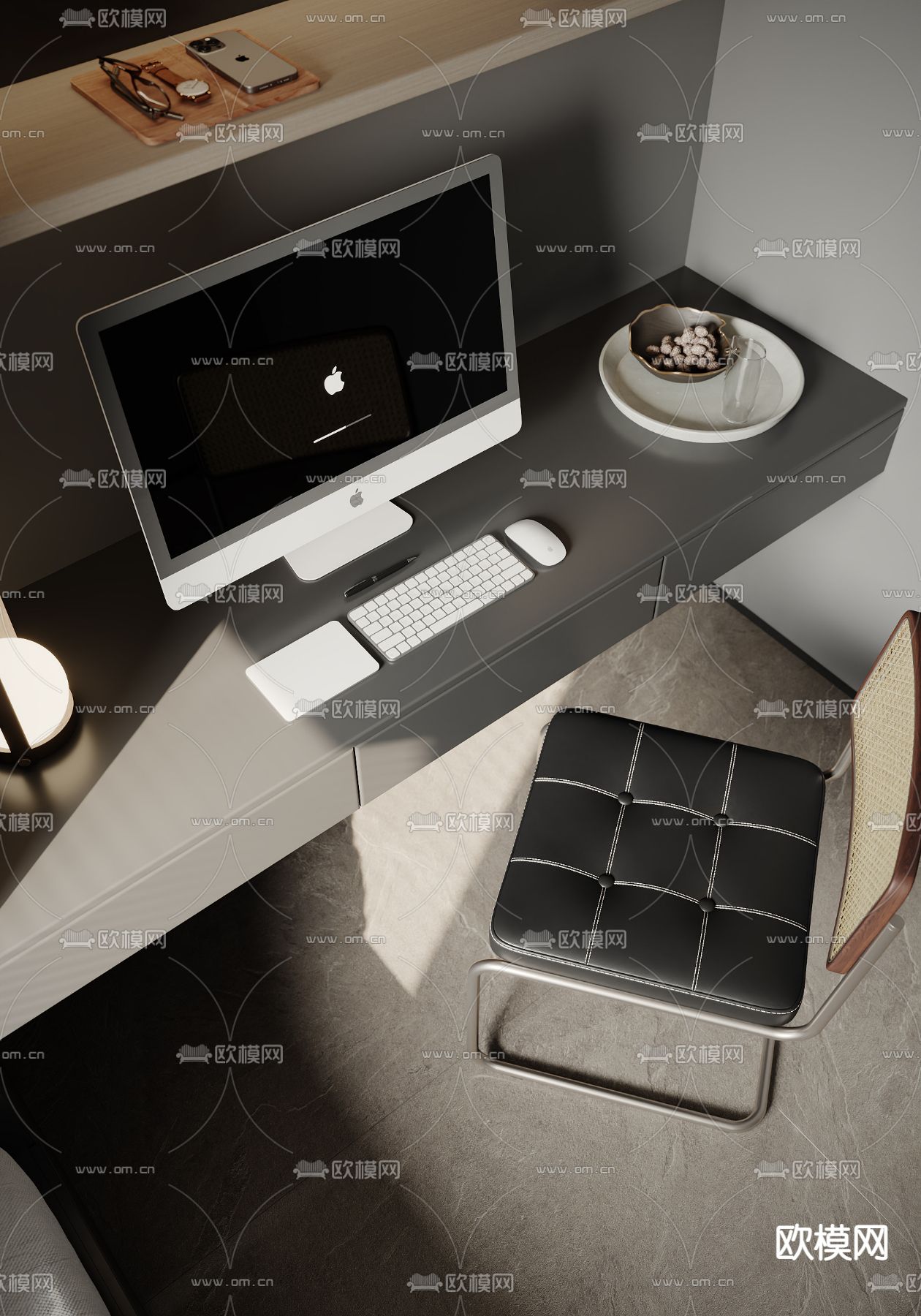 榻榻米卧室3d模型下载（渲染图2）