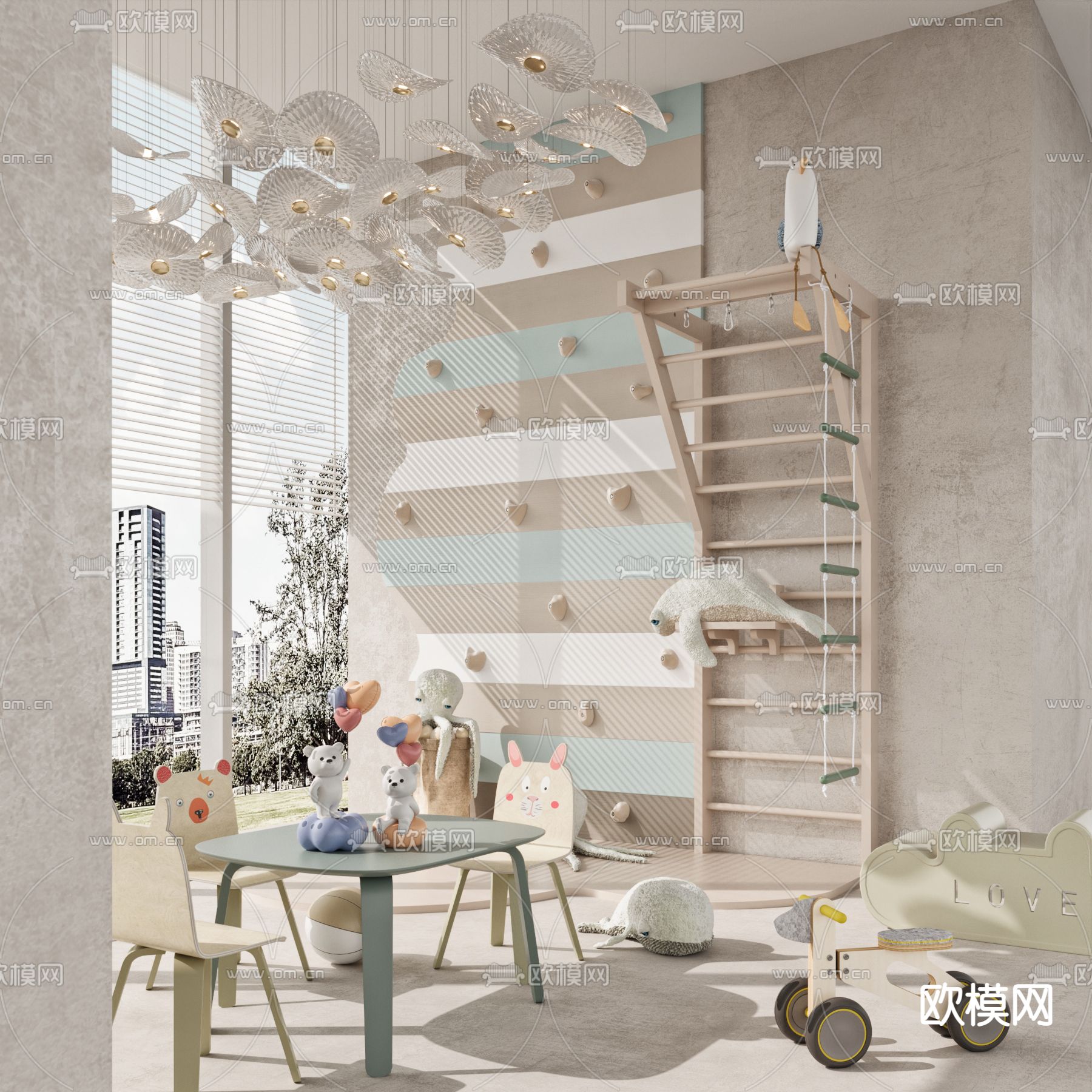 儿童桌椅 玩具3d模型下载