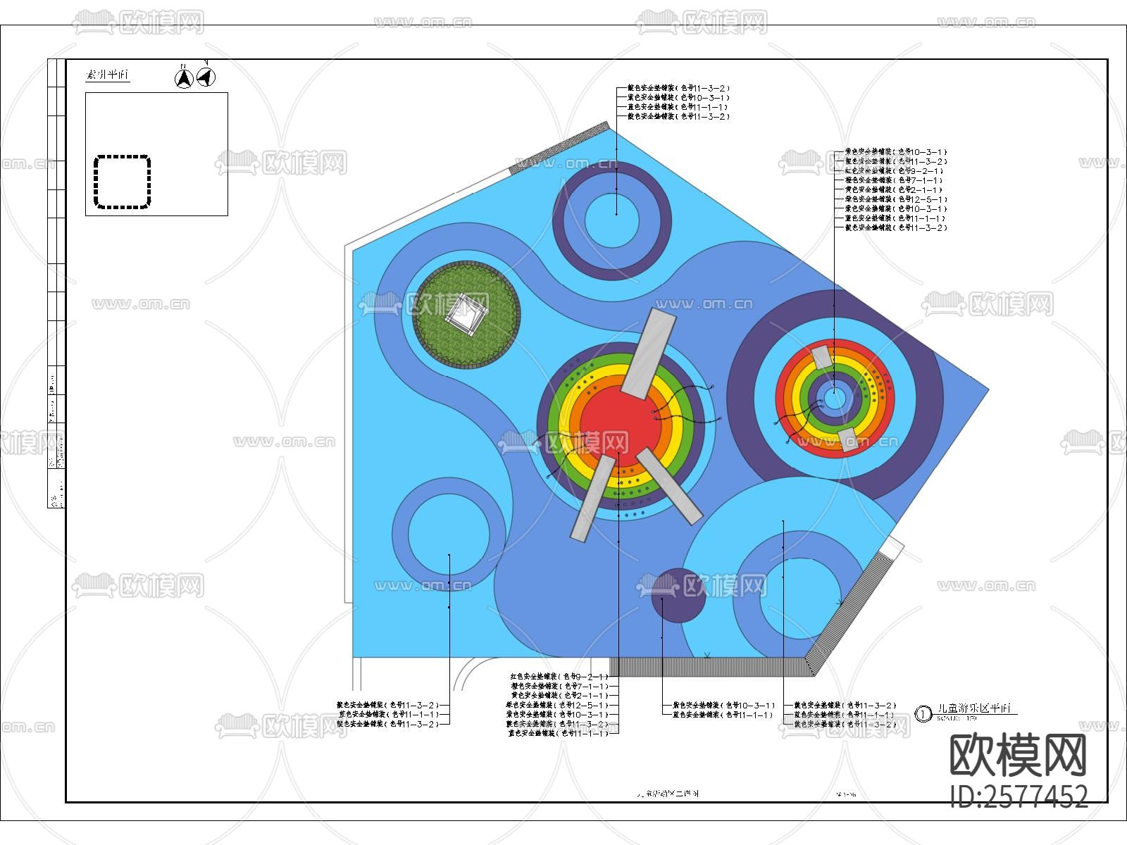 儿童活动区细部CAD节点大样下载（渲染图3）