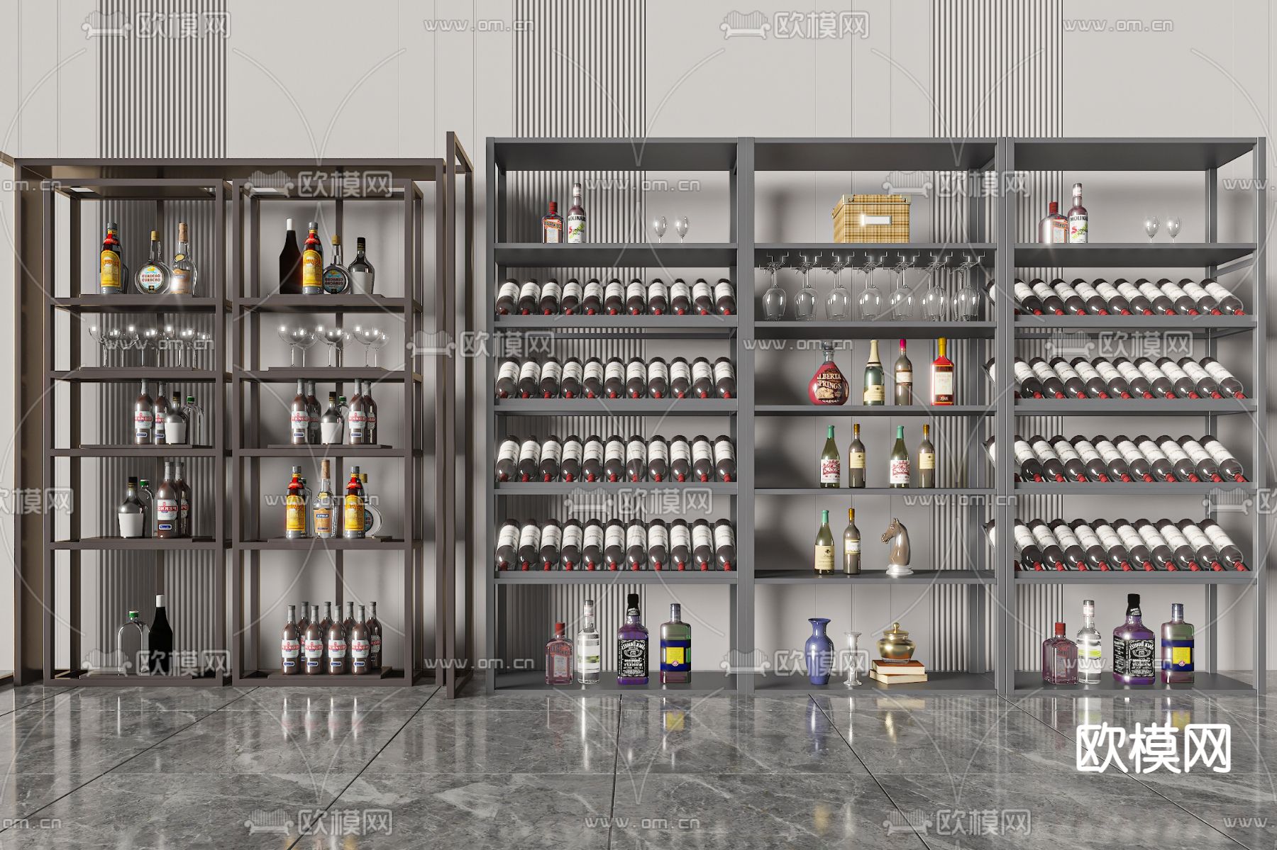 酒柜3d模型下载