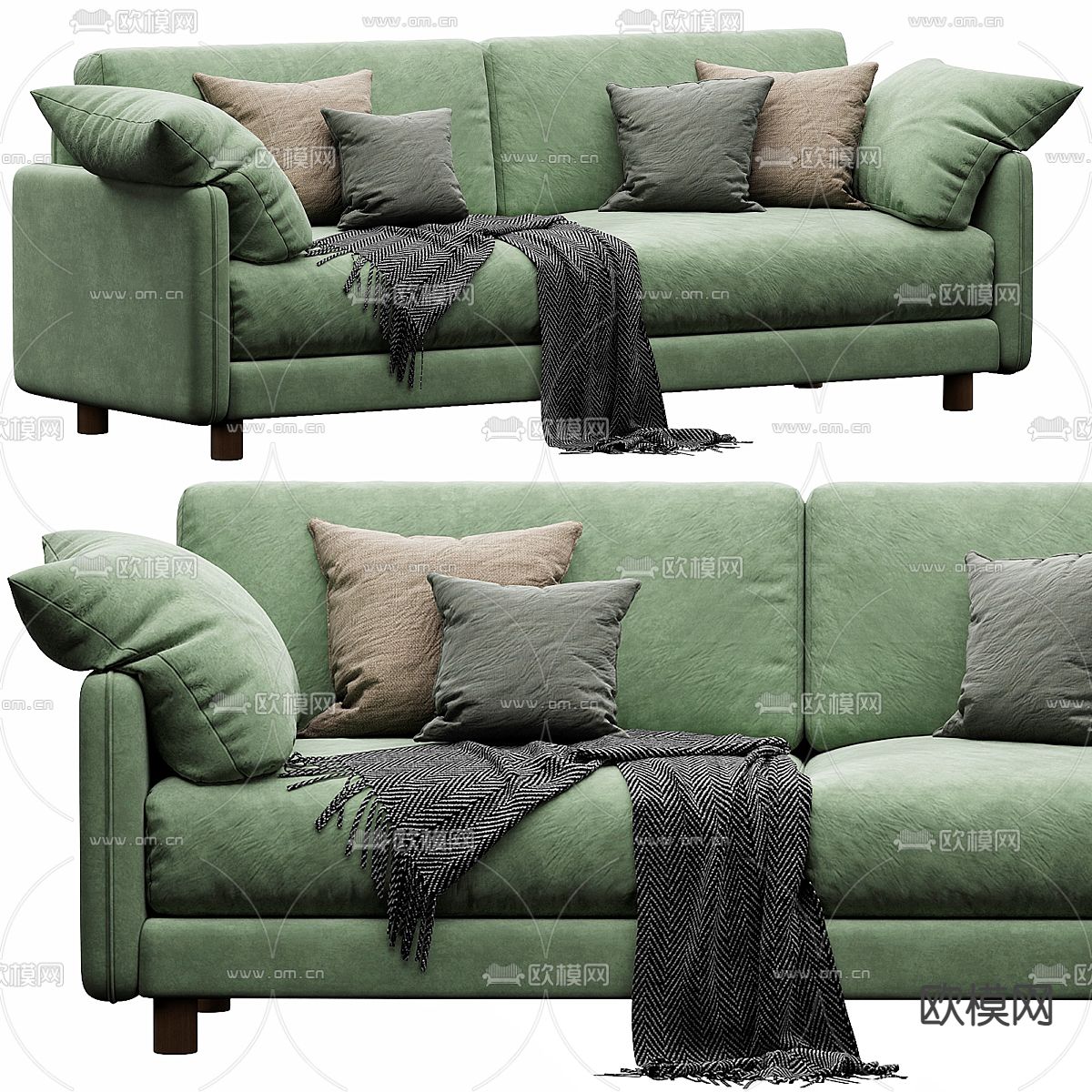 双人沙发3d模型下载（渲染图1）