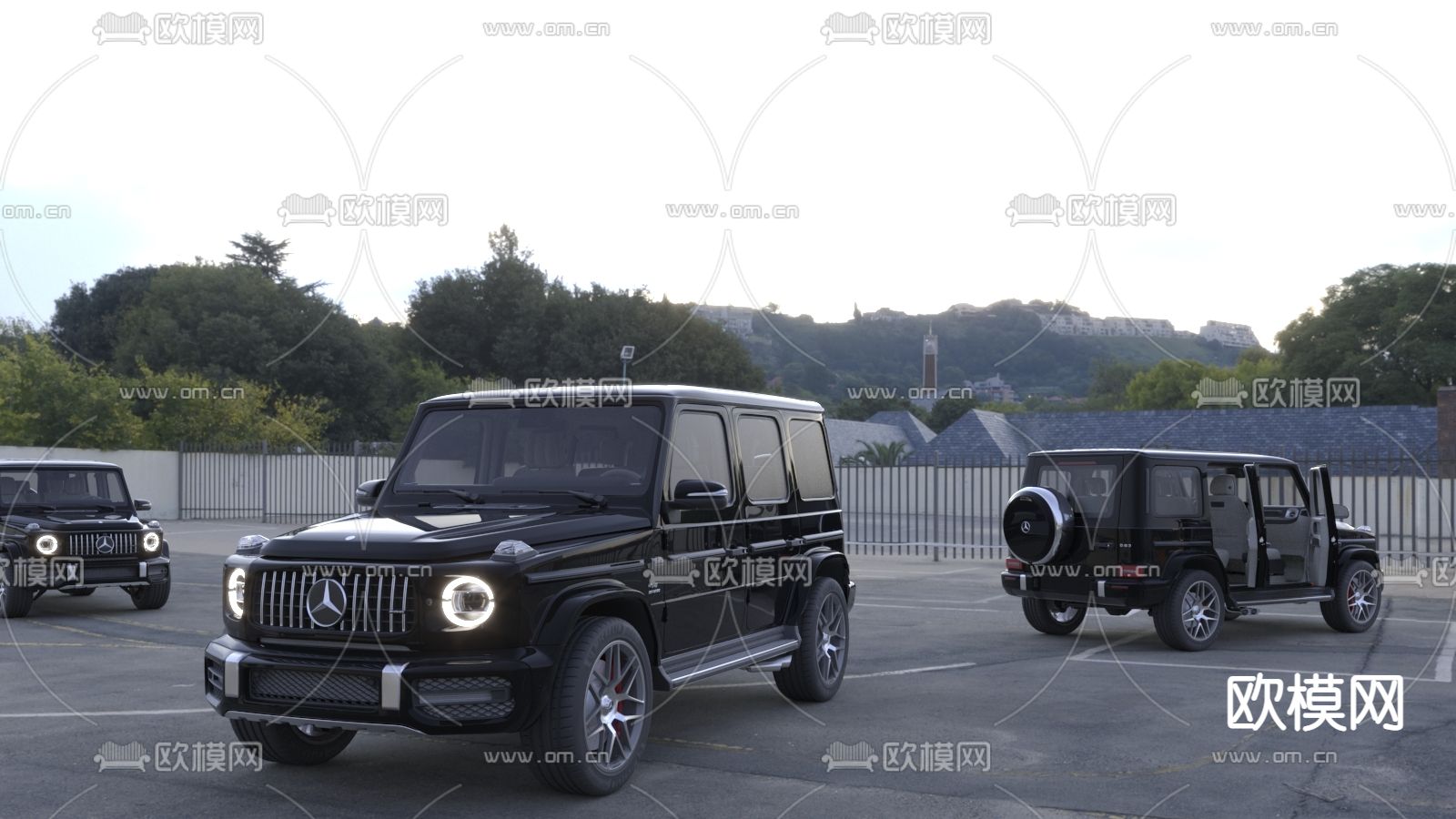 奔驰越野车 汽车3d模型下载（渲染图1）