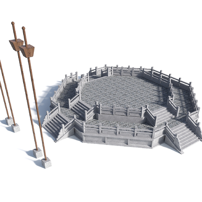  中式乞雨台 祭天台su模型 