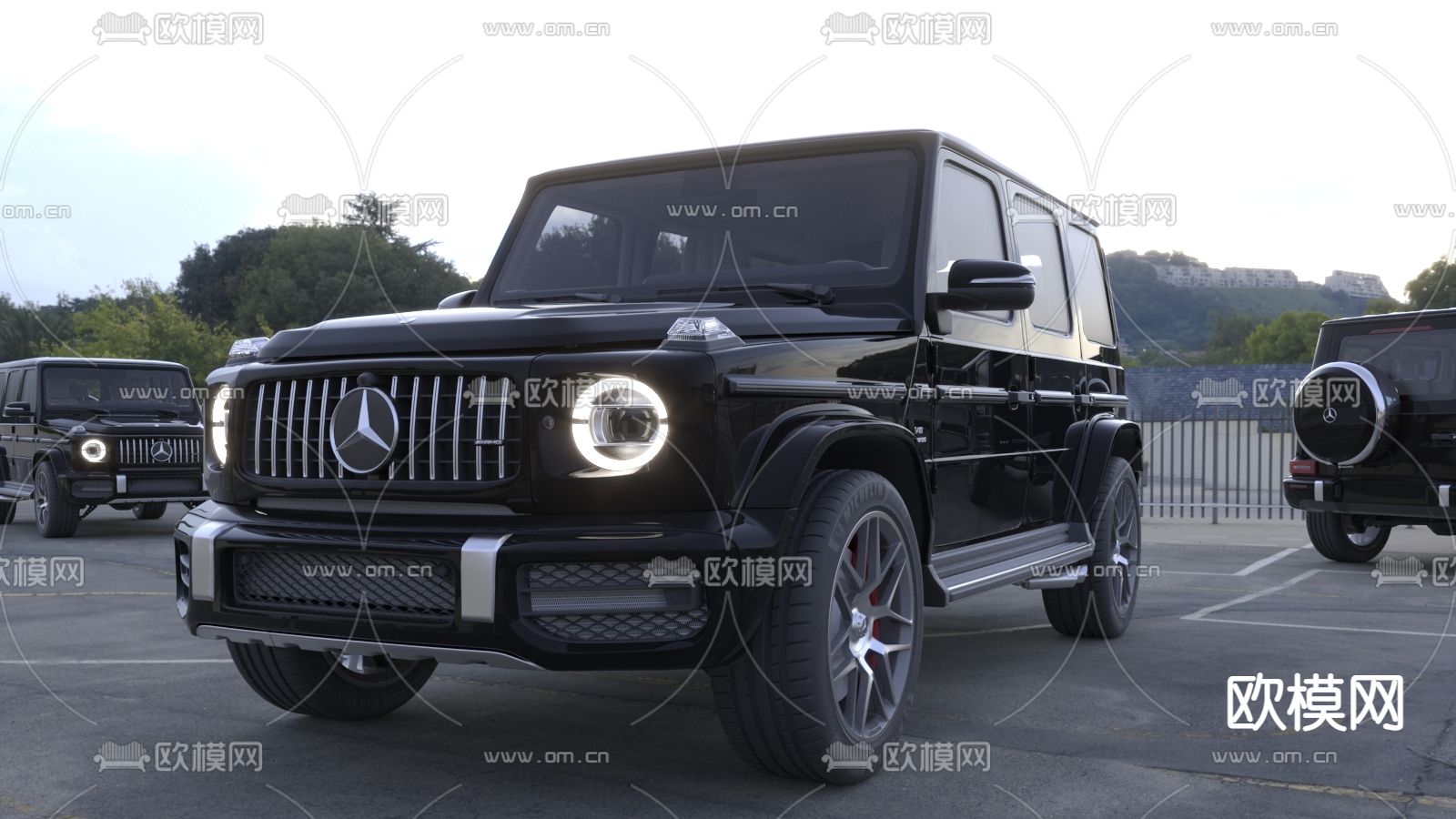 奔驰越野车 汽车3d模型下载（渲染图2）