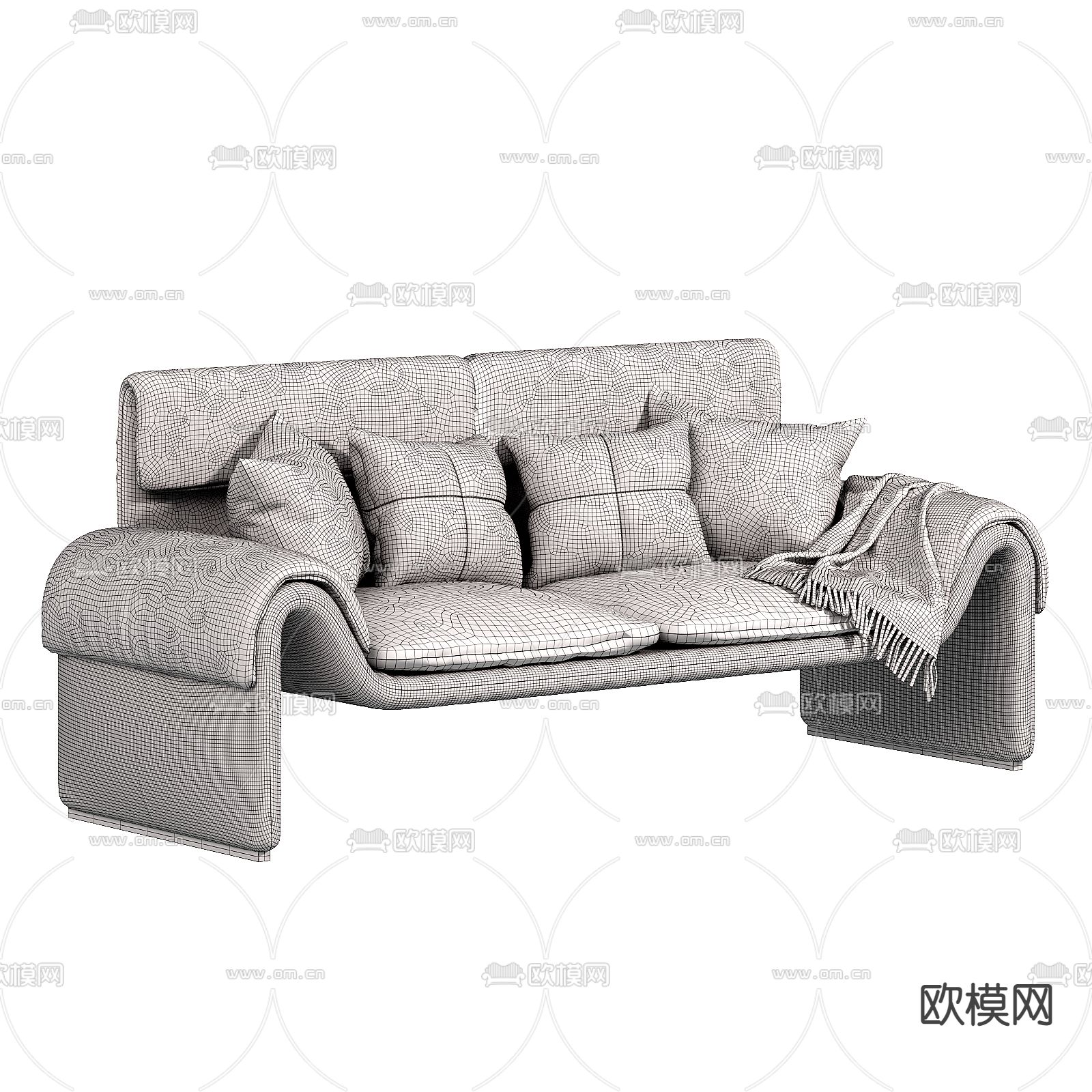 现代双人沙发3d模型下载（渲染图4）