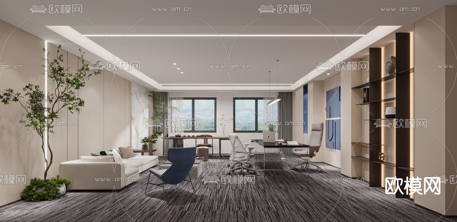 董事长室 总经理室3d模型下载