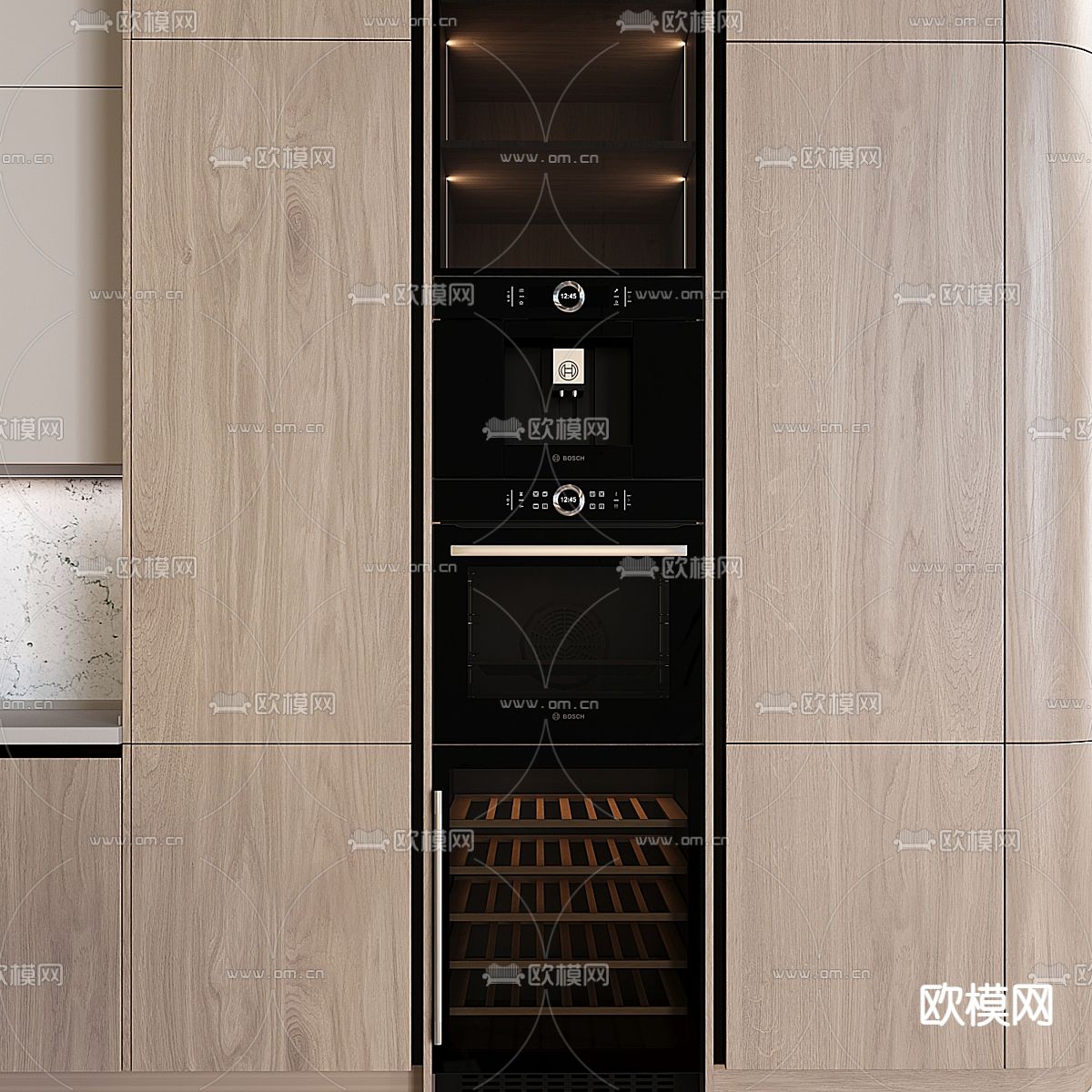 现代橱柜3d模型下载（渲染图3）