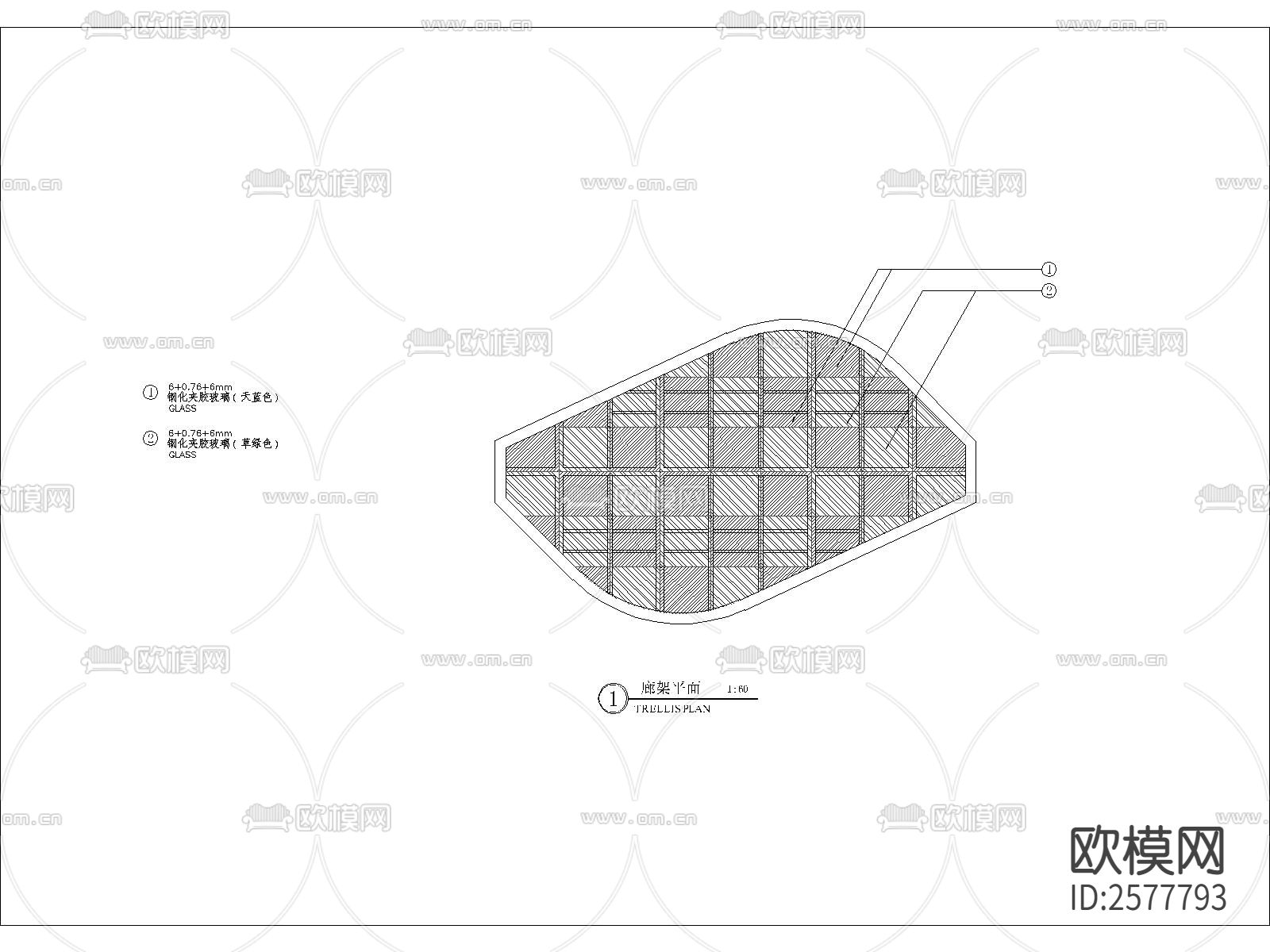 特色廊架细部节点大样下载（渲染图3）