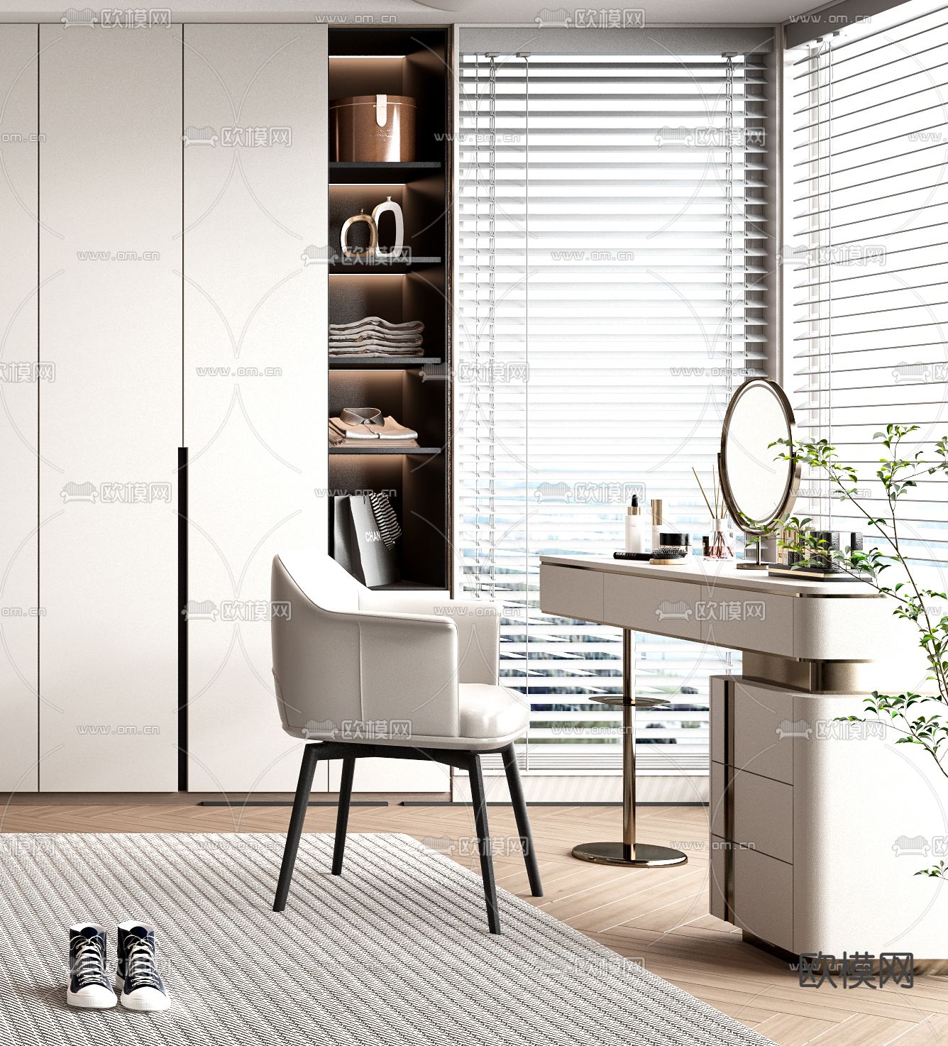 现代衣帽间3d模型下载（渲染图3）