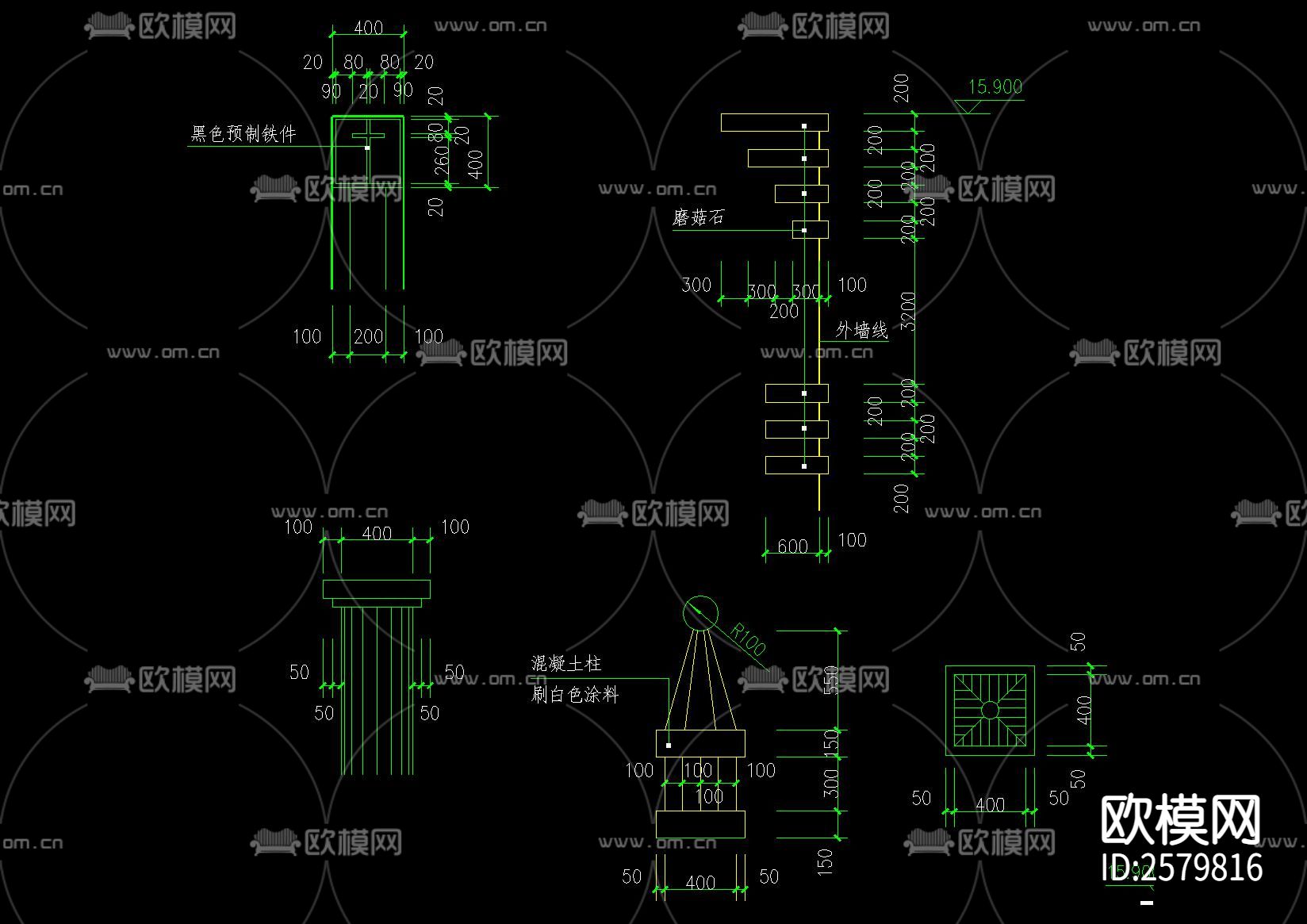 欧式基都教会CAD施工图下载（渲染图3）
