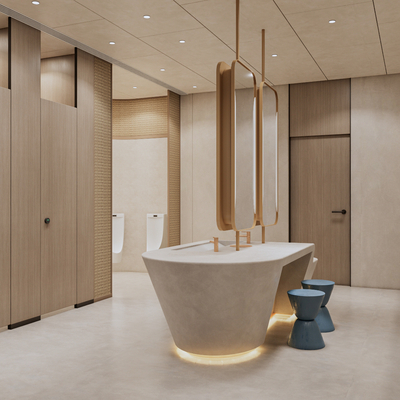  公共卫生间su模型 