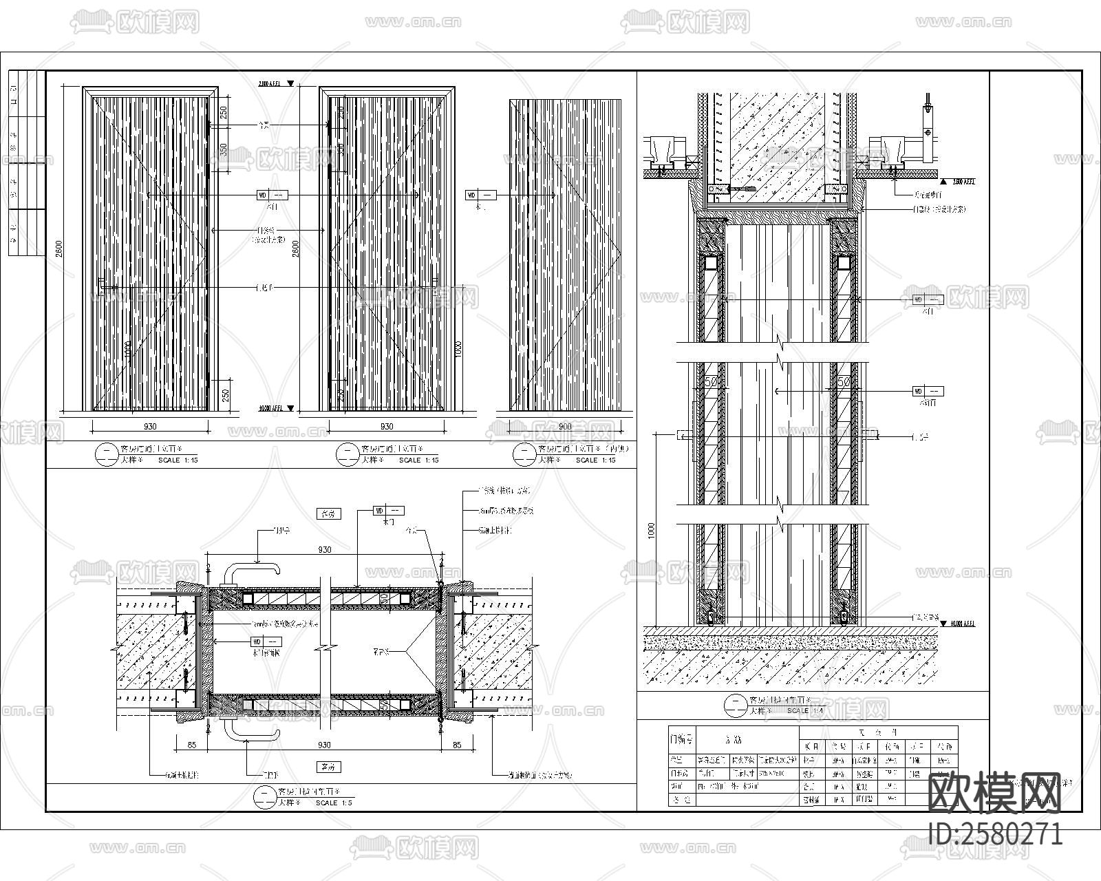双扇联通门安装节点CAD施工图-免费3dmax模型库-欧模网