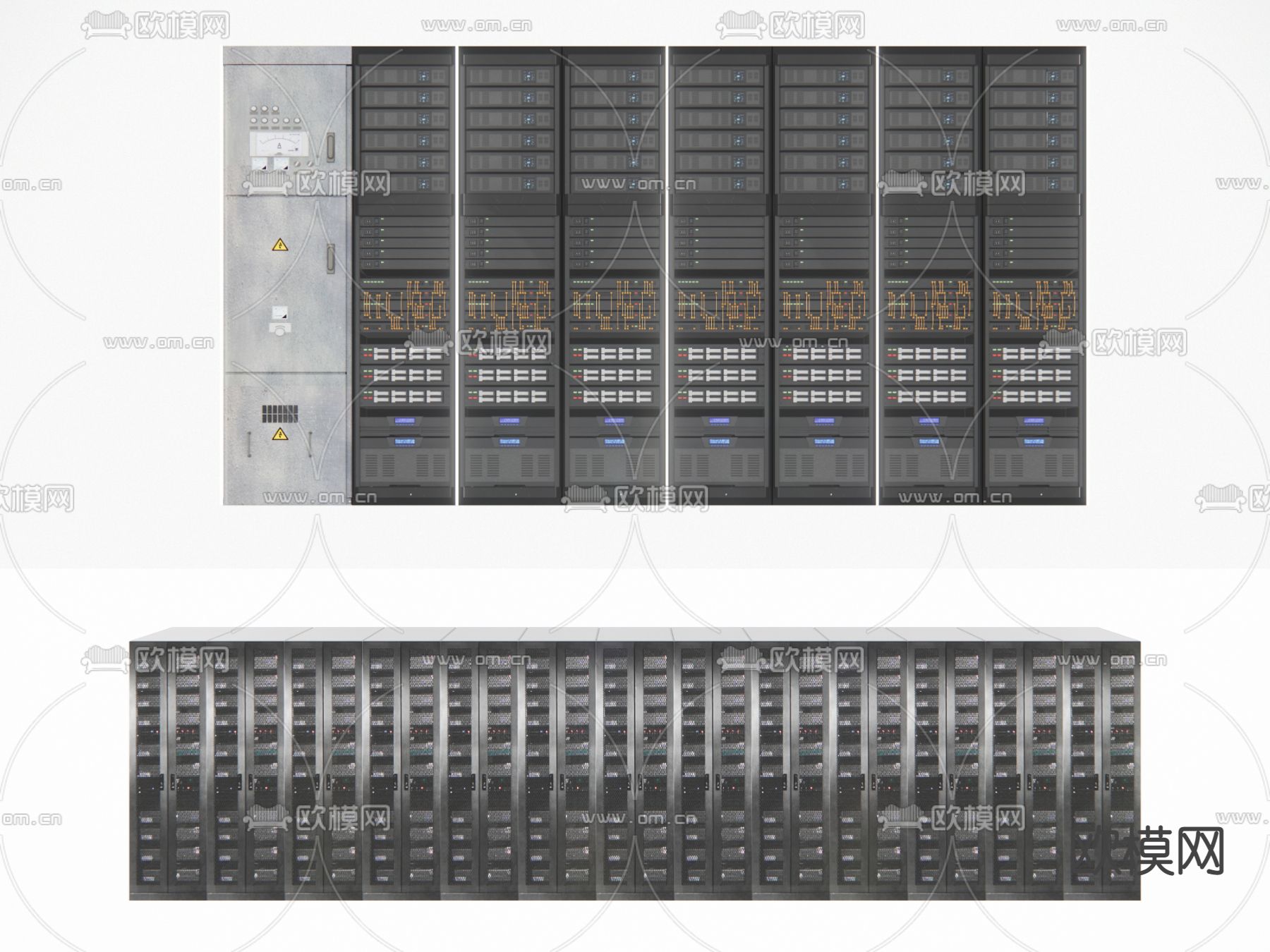 机房设备 服务器设备 弱电机箱su模型下载（渲染图1）