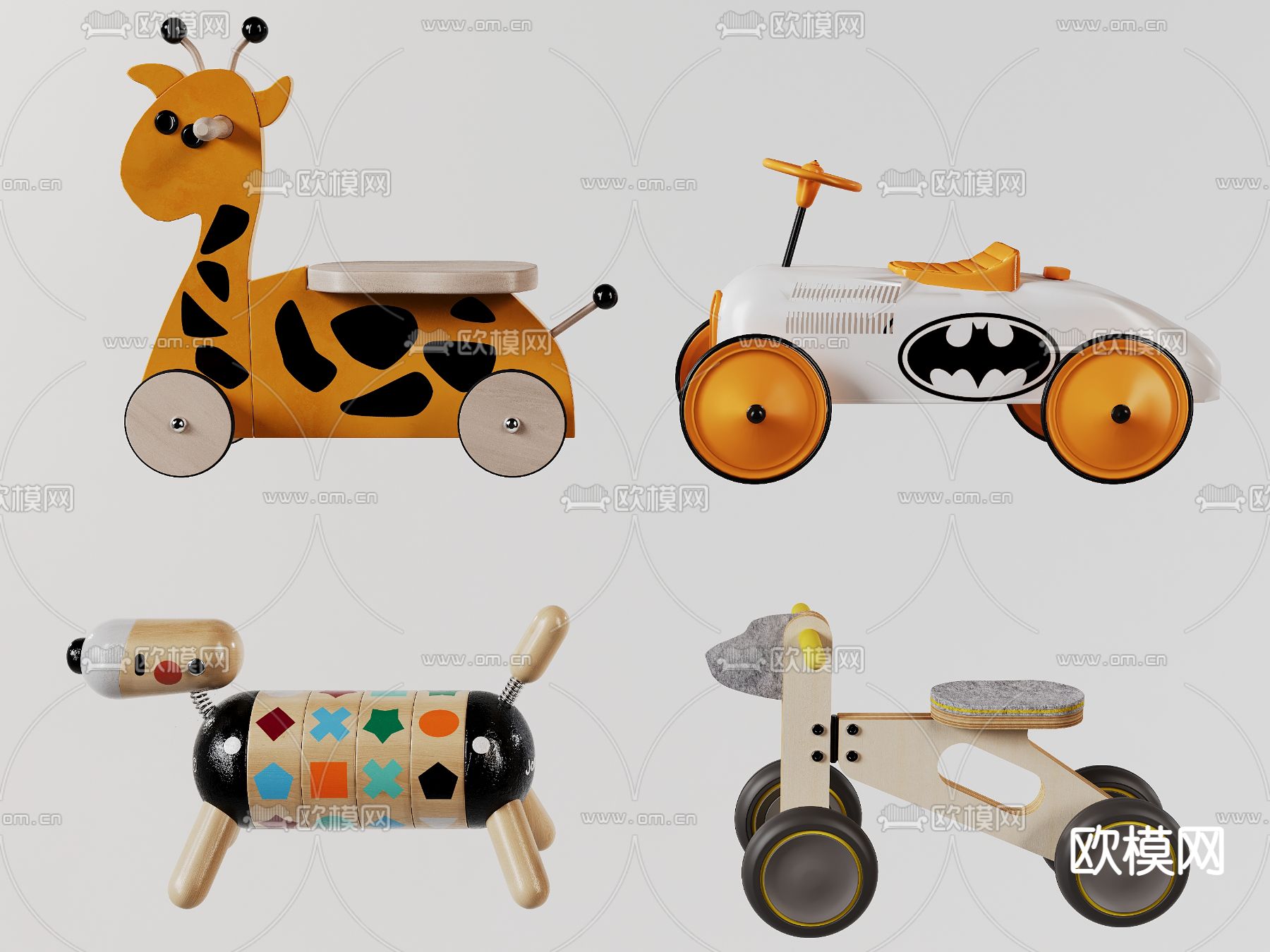 儿童玩具车3d模型下载