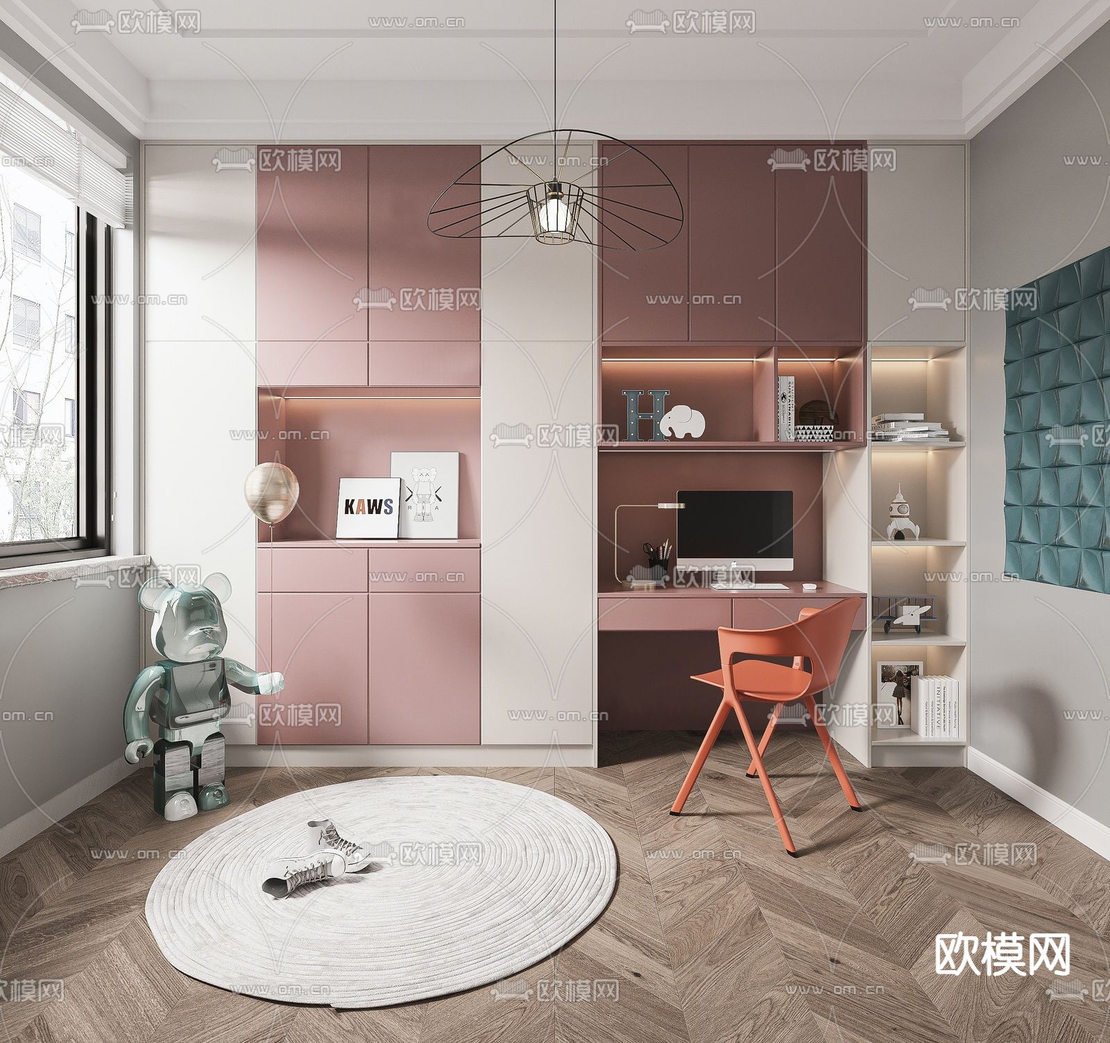 北欧书房su模型下载（渲染图1）