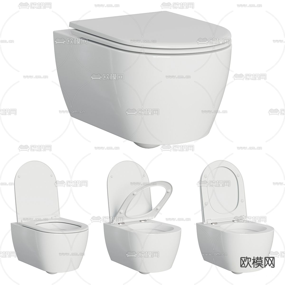 马桶 坐便器3d模型下载（渲染图1）