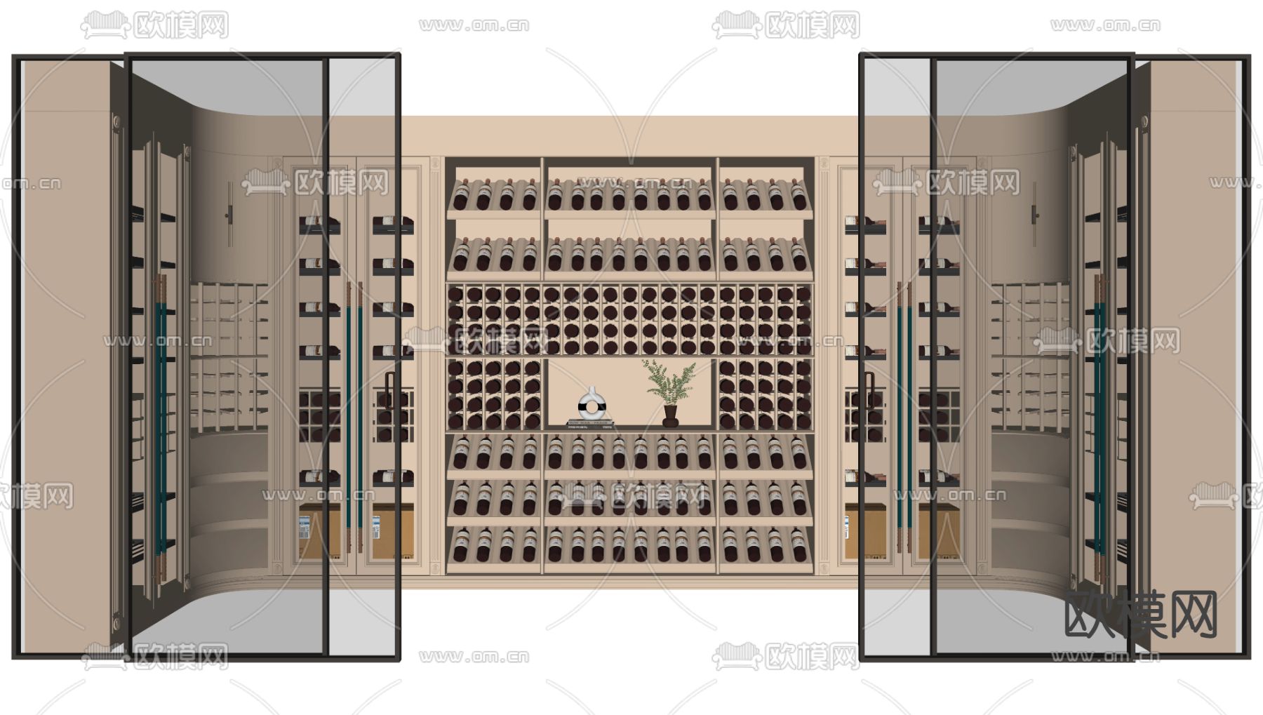 欧式酒柜su模型下载（渲染图2）