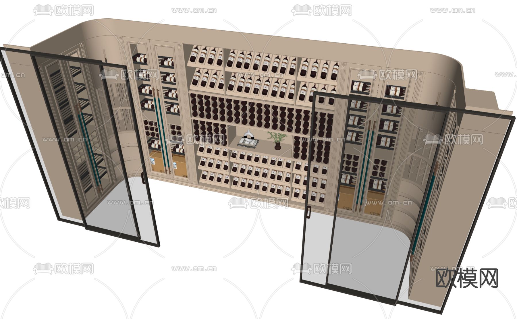 欧式酒柜su模型下载（渲染图3）