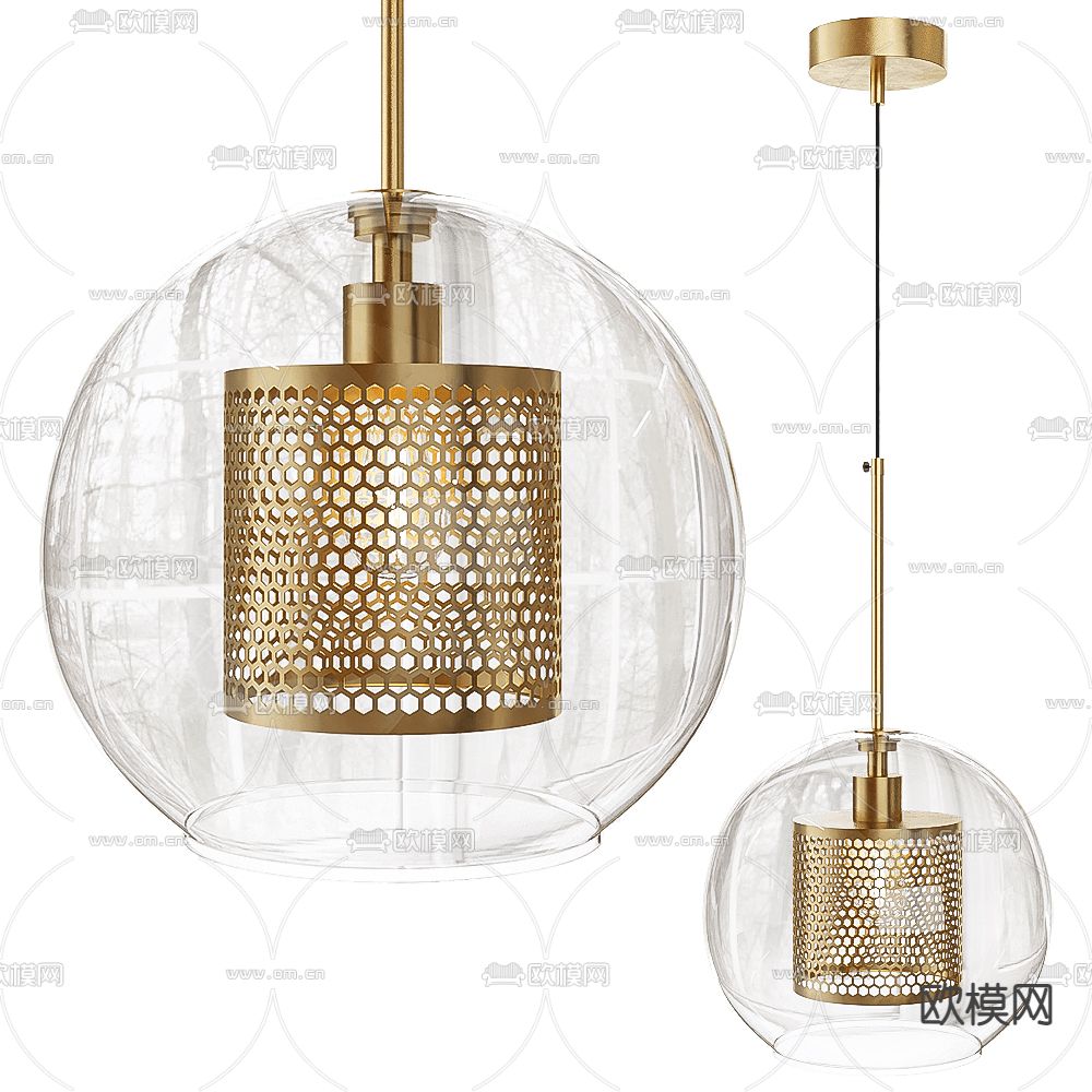 Cor 玻璃吊灯 小吊灯3d模型下载