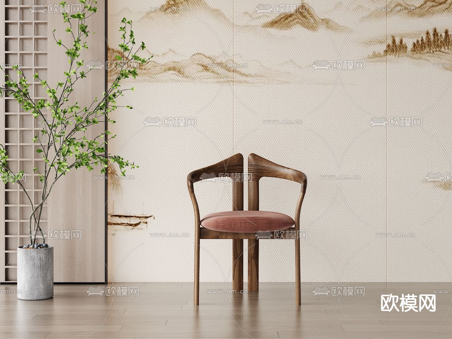 新中式椅子 休闲椅3d模型下载