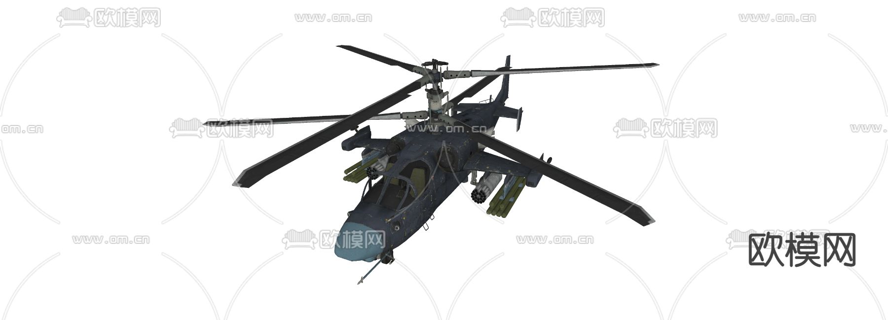 部队直升飞机su模型下载（渲染图2）