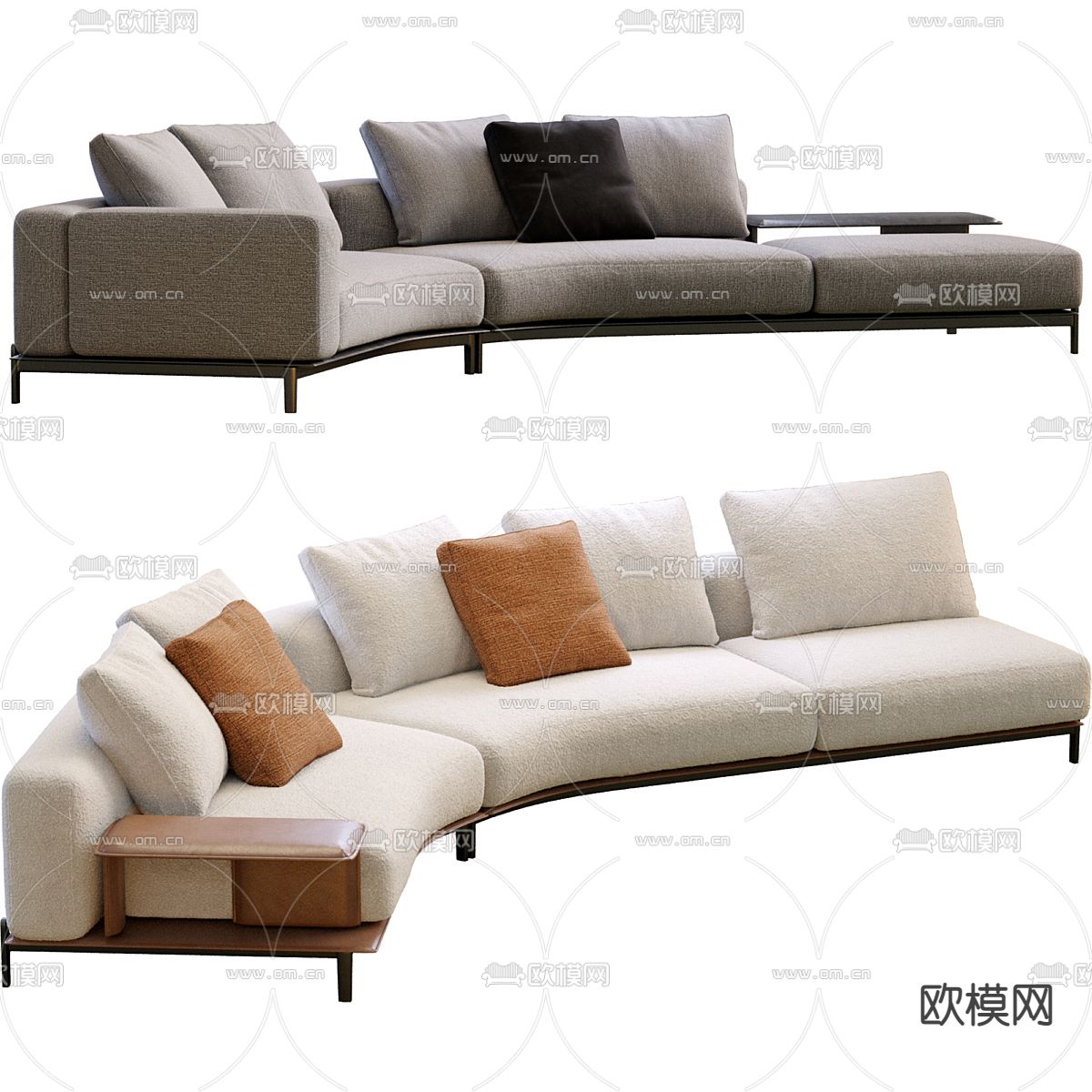 Poliform 弧形沙发 多人沙发3d模型下载（渲染图3）