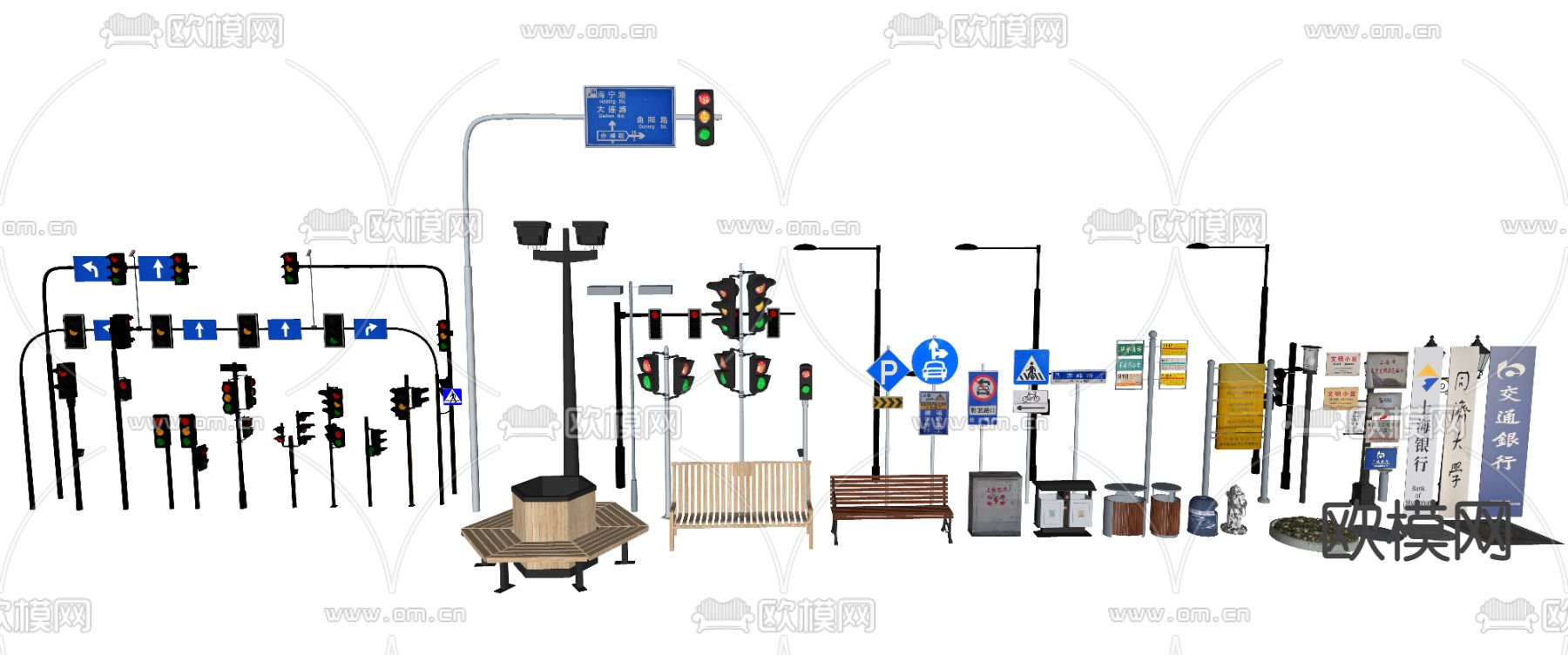 户外灯 路灯su模型下载（渲染图1）
