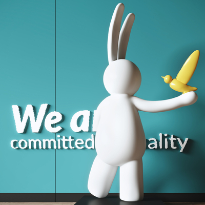  现代兔子潮玩 雕塑su模型 