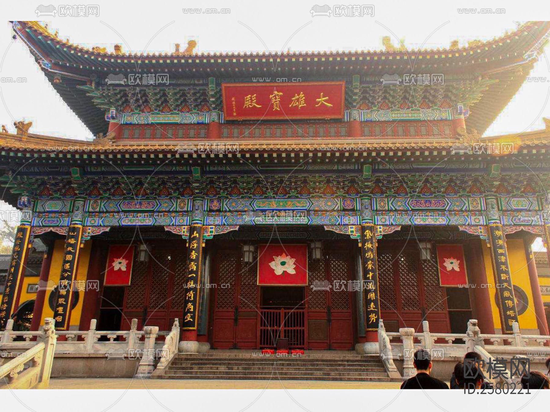 古建三姑殿大雄宝殿CAD施工图下载（渲染图1）