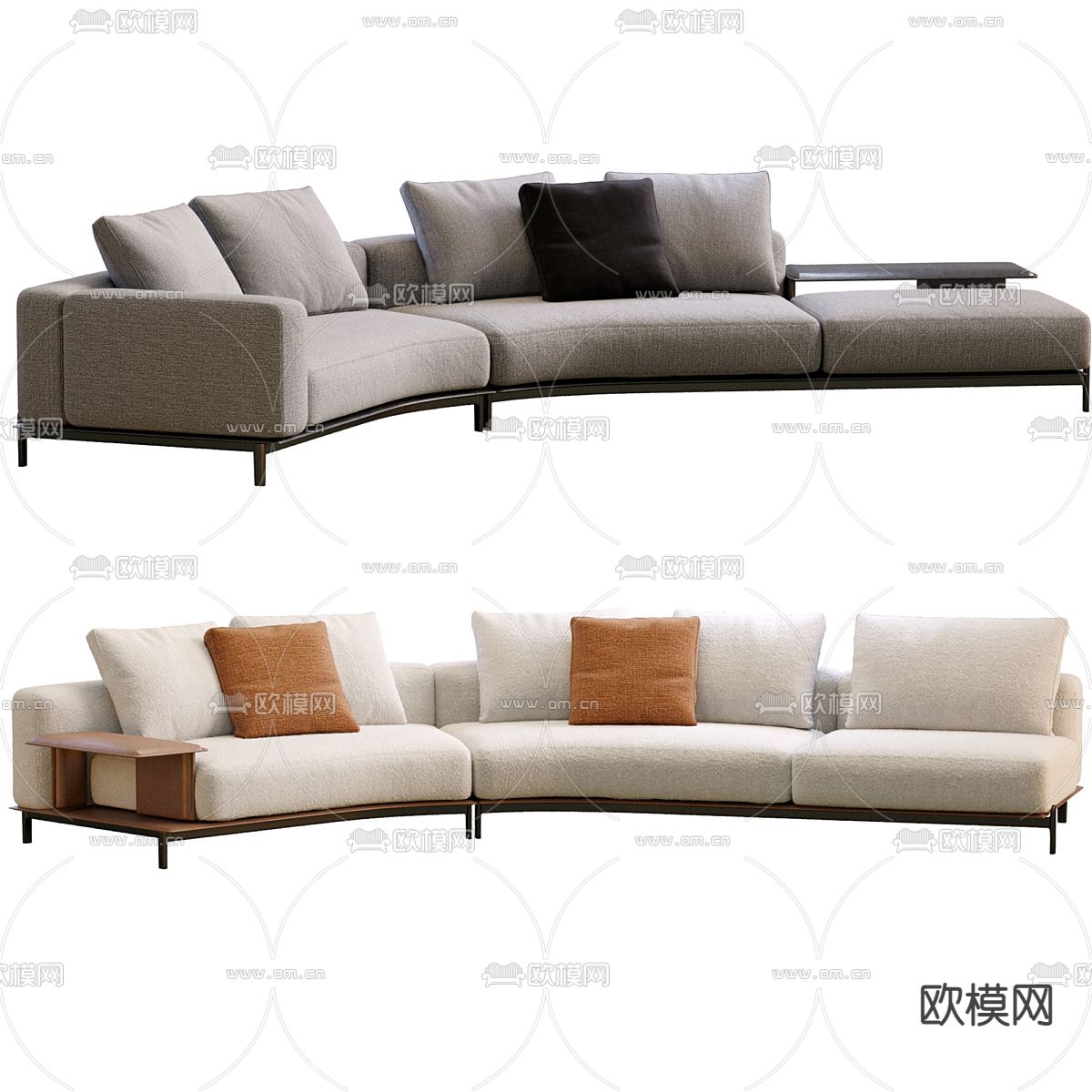 Poliform 弧形沙发 多人沙发3d模型下载（渲染图4）