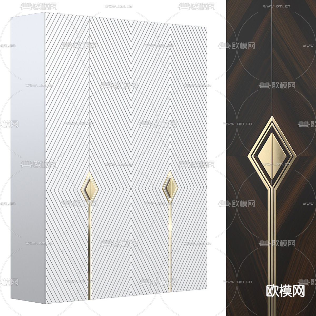 轻奢衣柜 衣橱3d模型下载