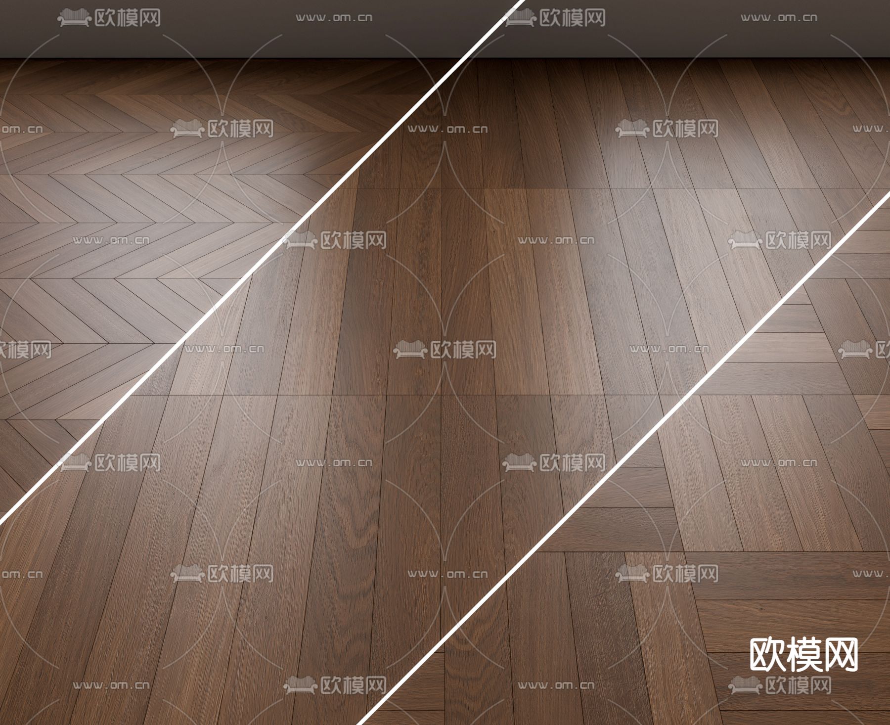 木地板 鱼骨木地板3d模型下载