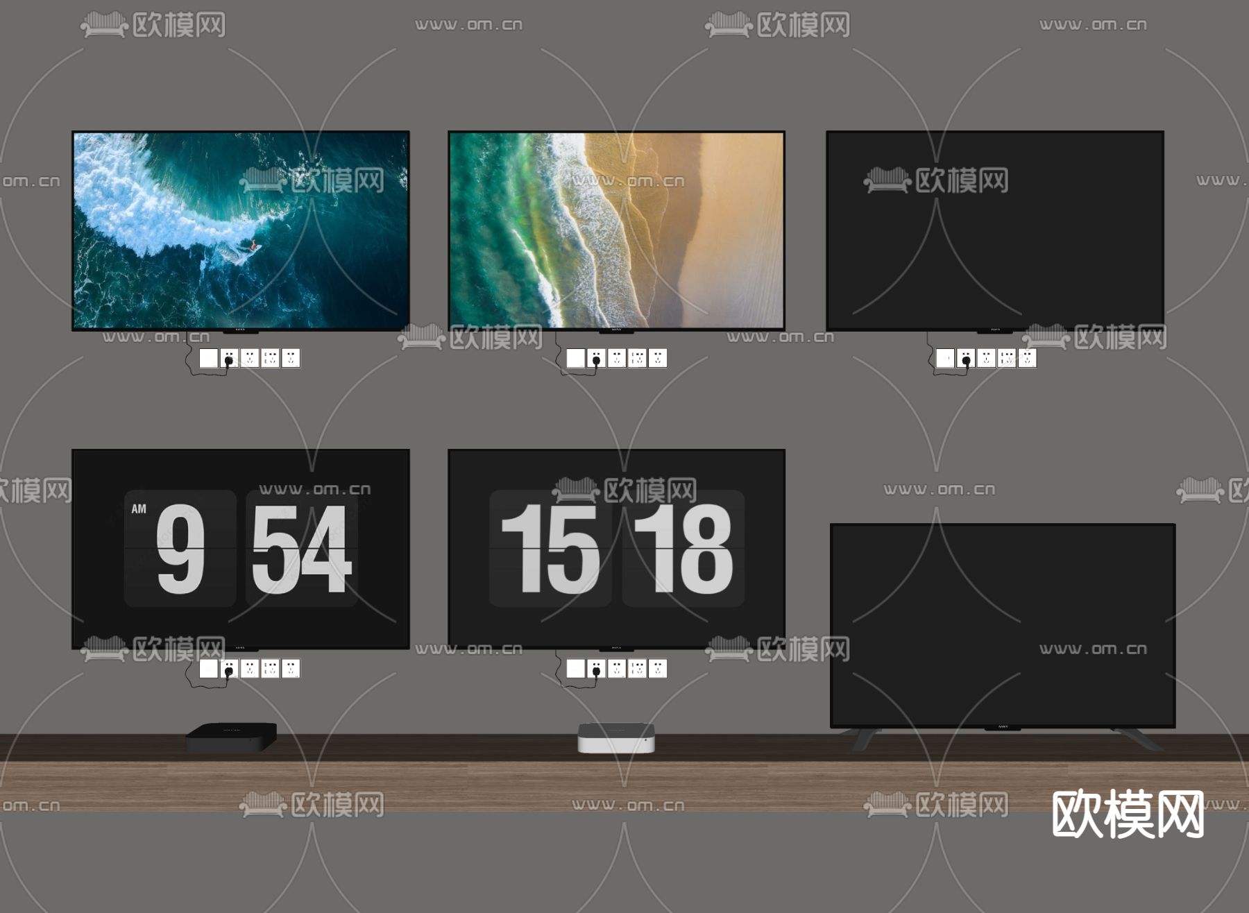 电视机su模型下载（渲染图2）